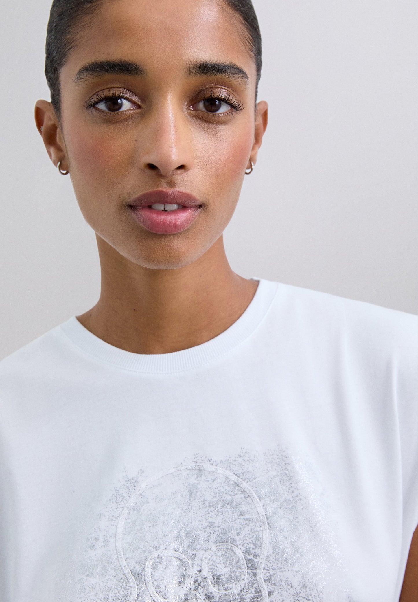 T-SHIRT IMPRIMÉ SKULL MÉTALLISÉ