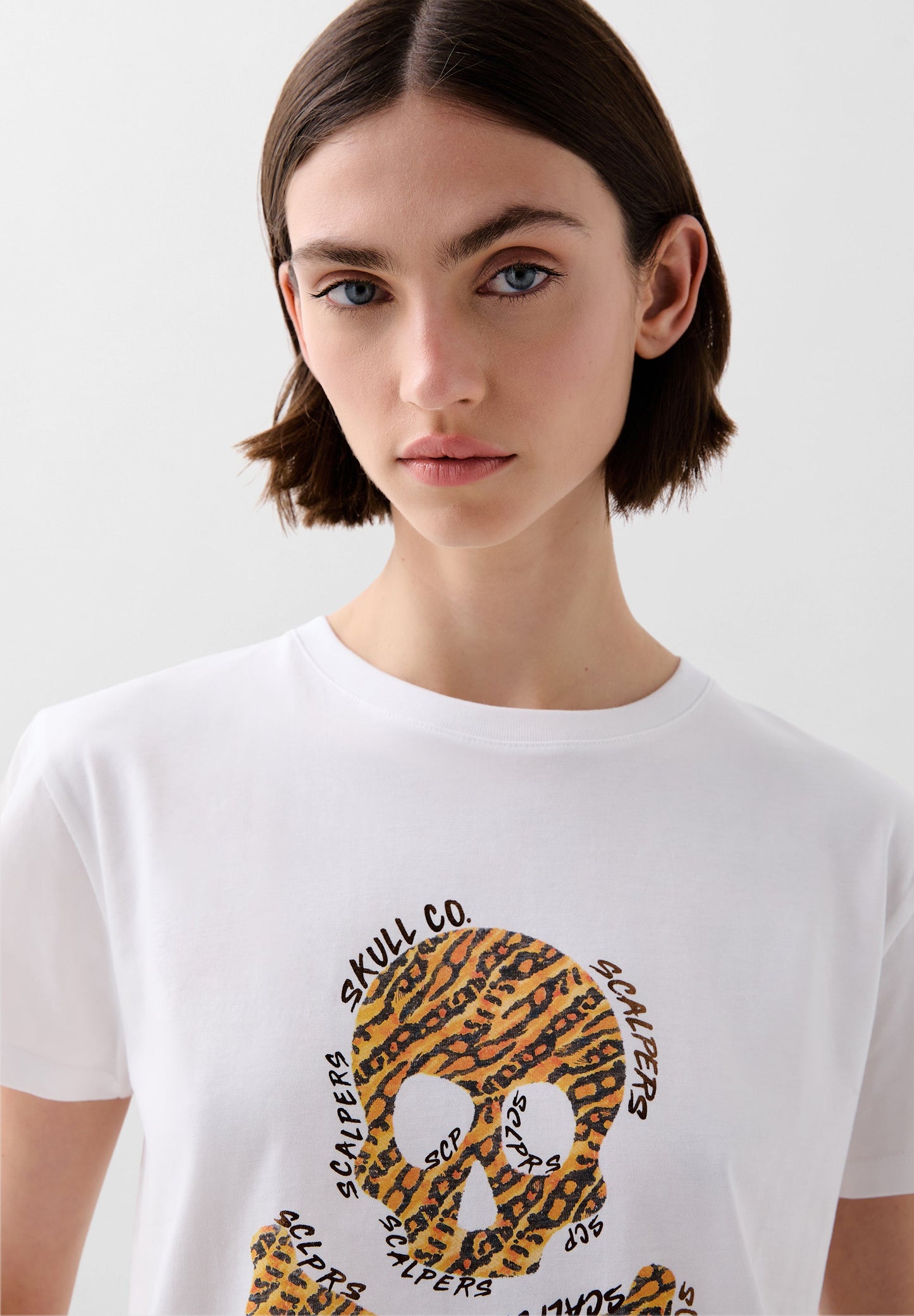 T-SHIRT TÊTE DE MORT IMPRIMÉ ANIMAL