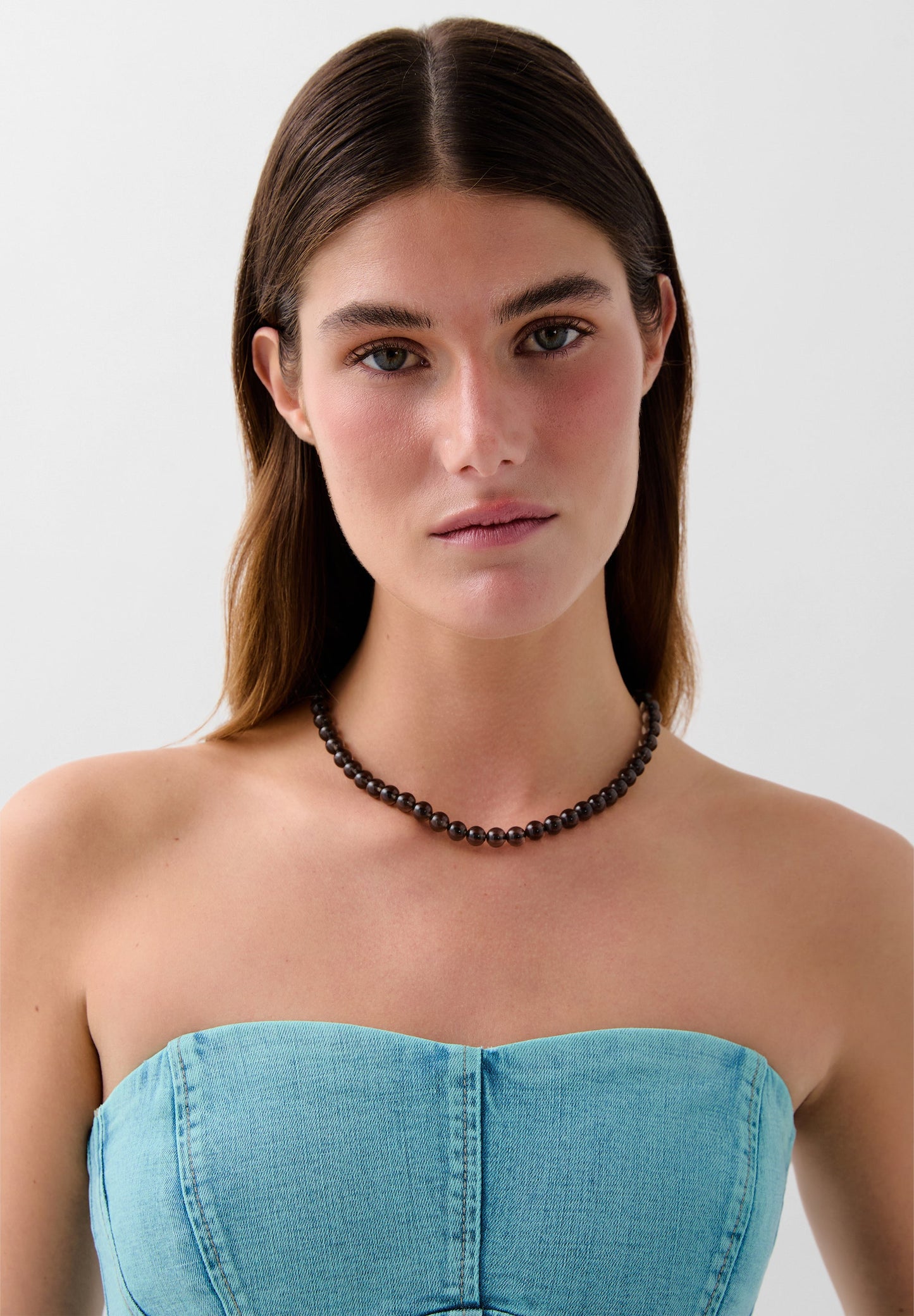 SC QUES CORSET DENIM TOP