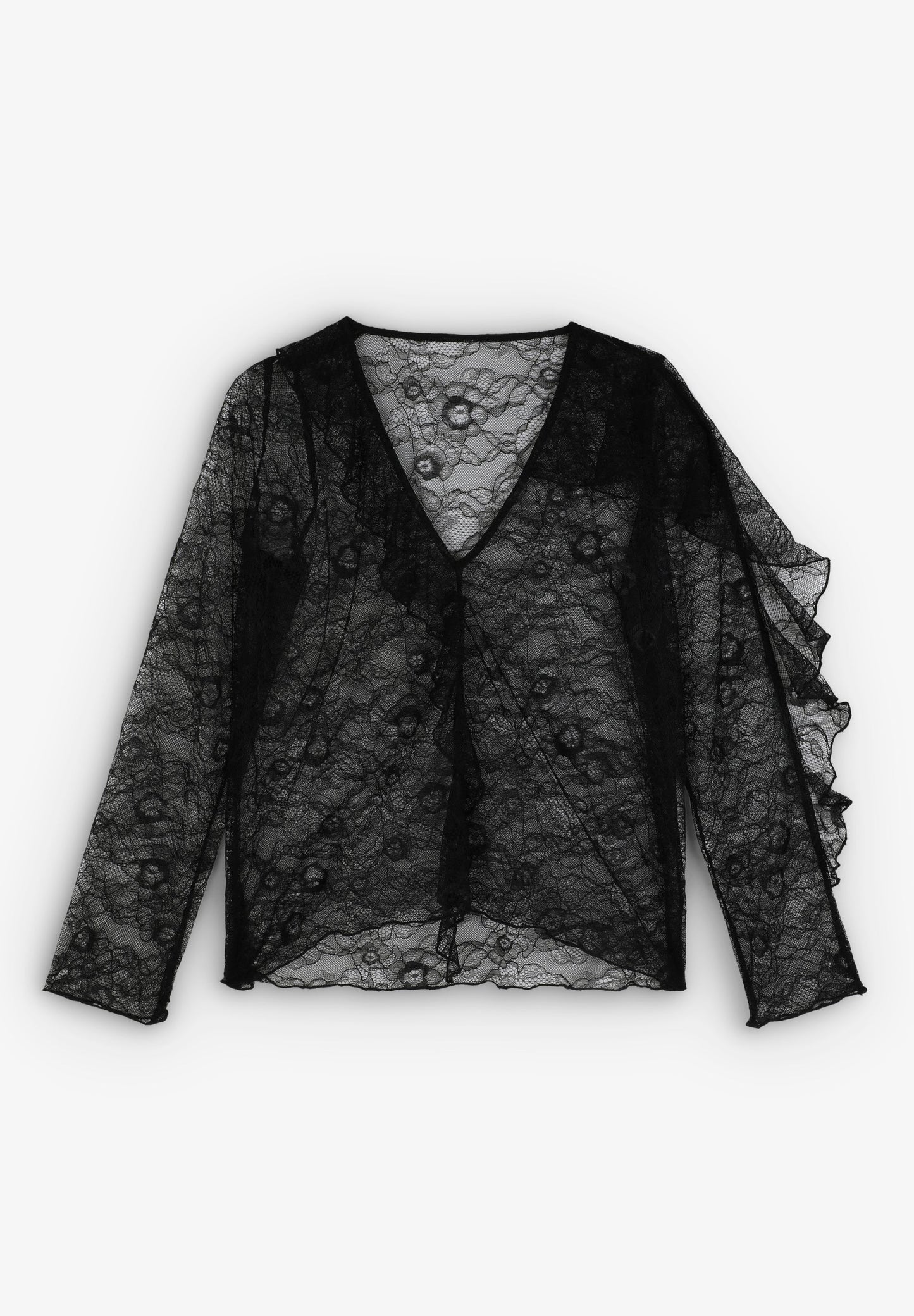 LACE RUFFLED BLOUSE