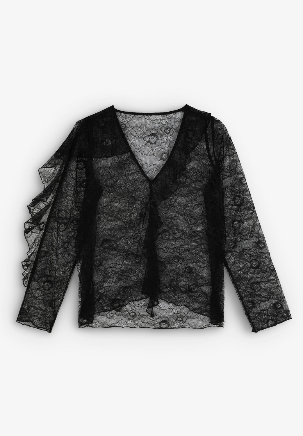 BLUSA ENCAJE VOLANTES - Scalpers