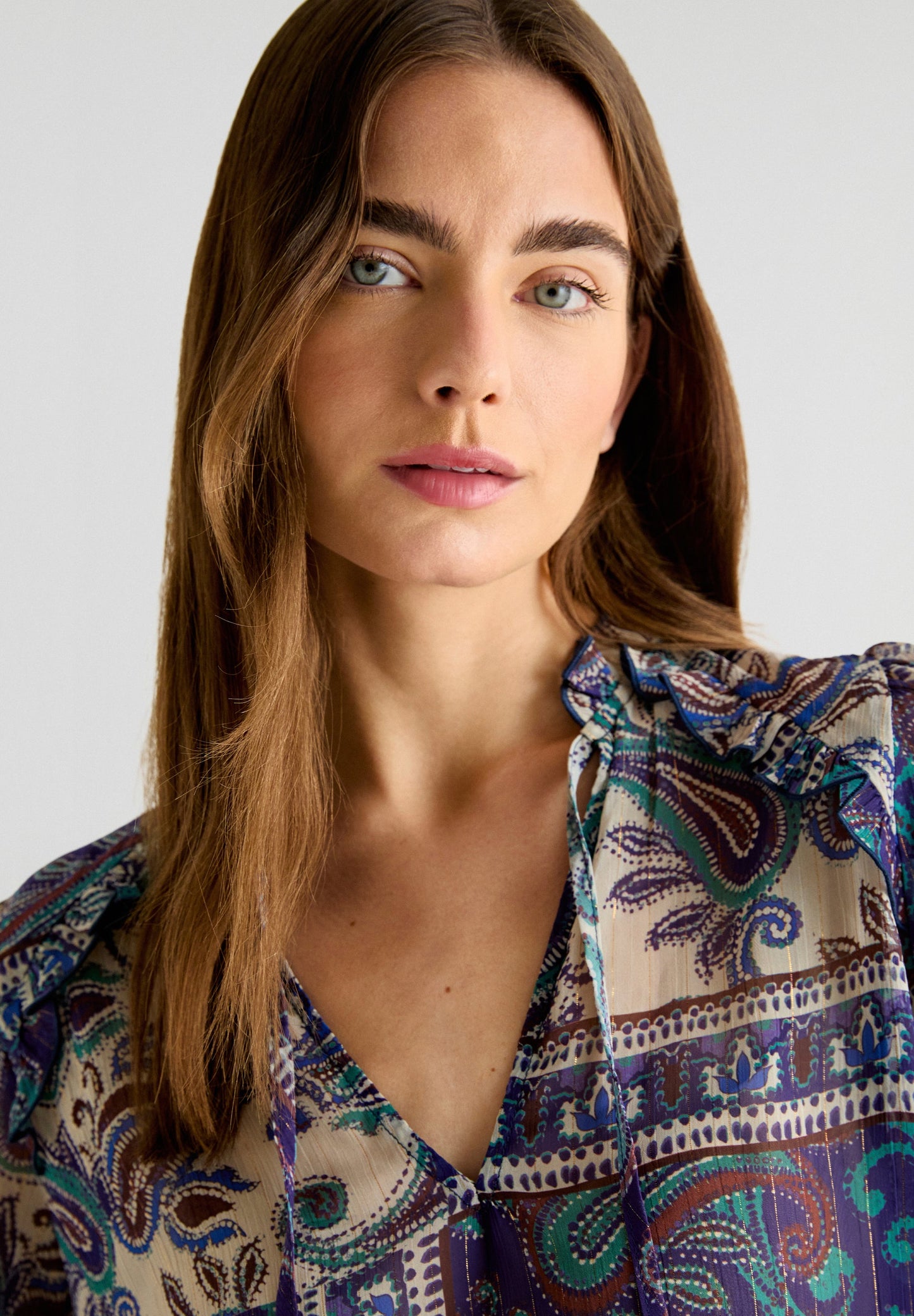 PAISLEY SEMI-SHEER BLOUSE