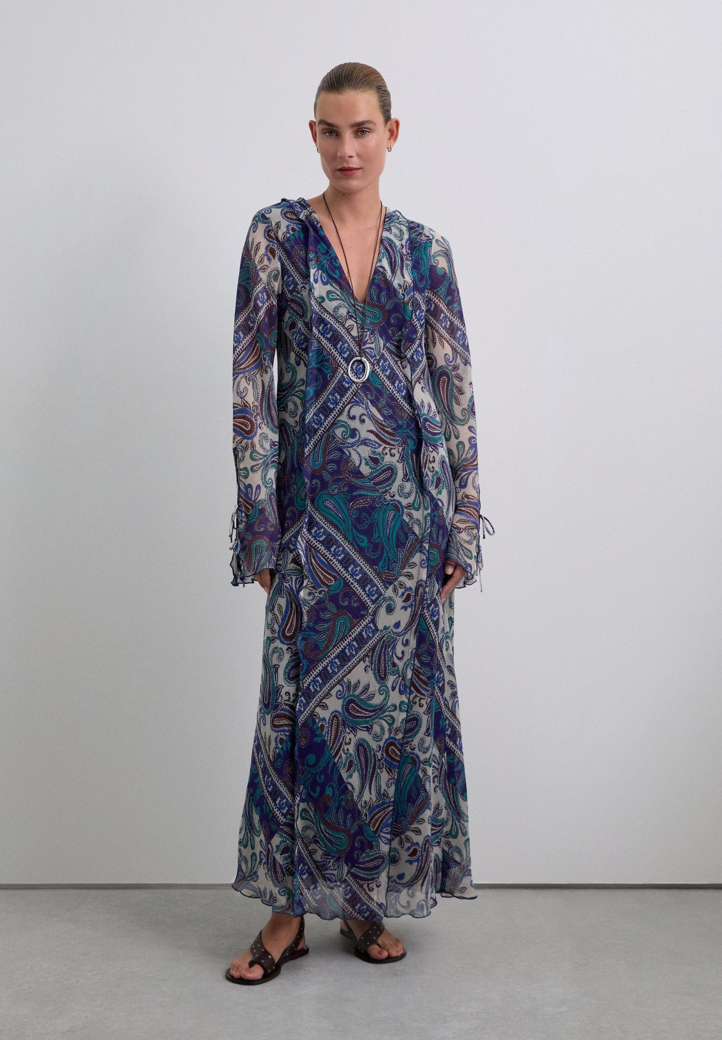 ROBE LONGUE FLUIDE PAISLEY