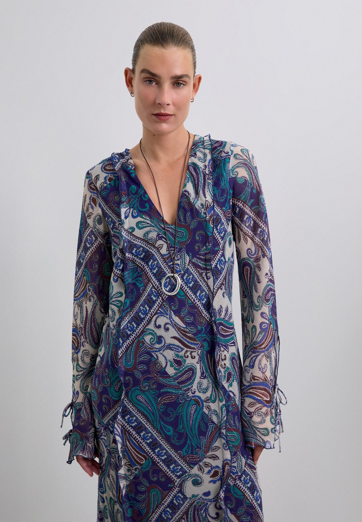 ROBE LONGUE FLUIDE PAISLEY