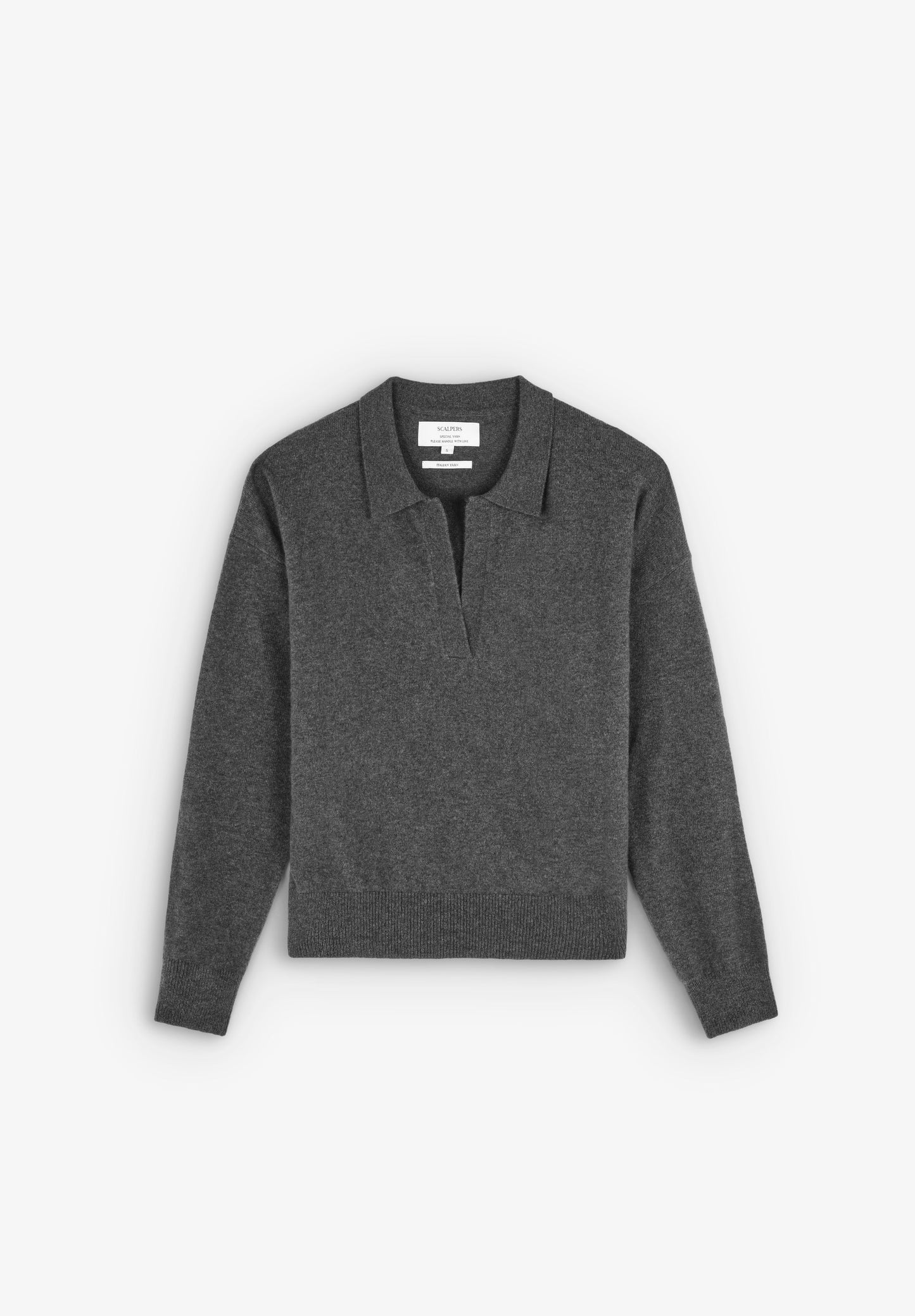 WOOL BLEND POLO SHIRT-STYLE SWEATER