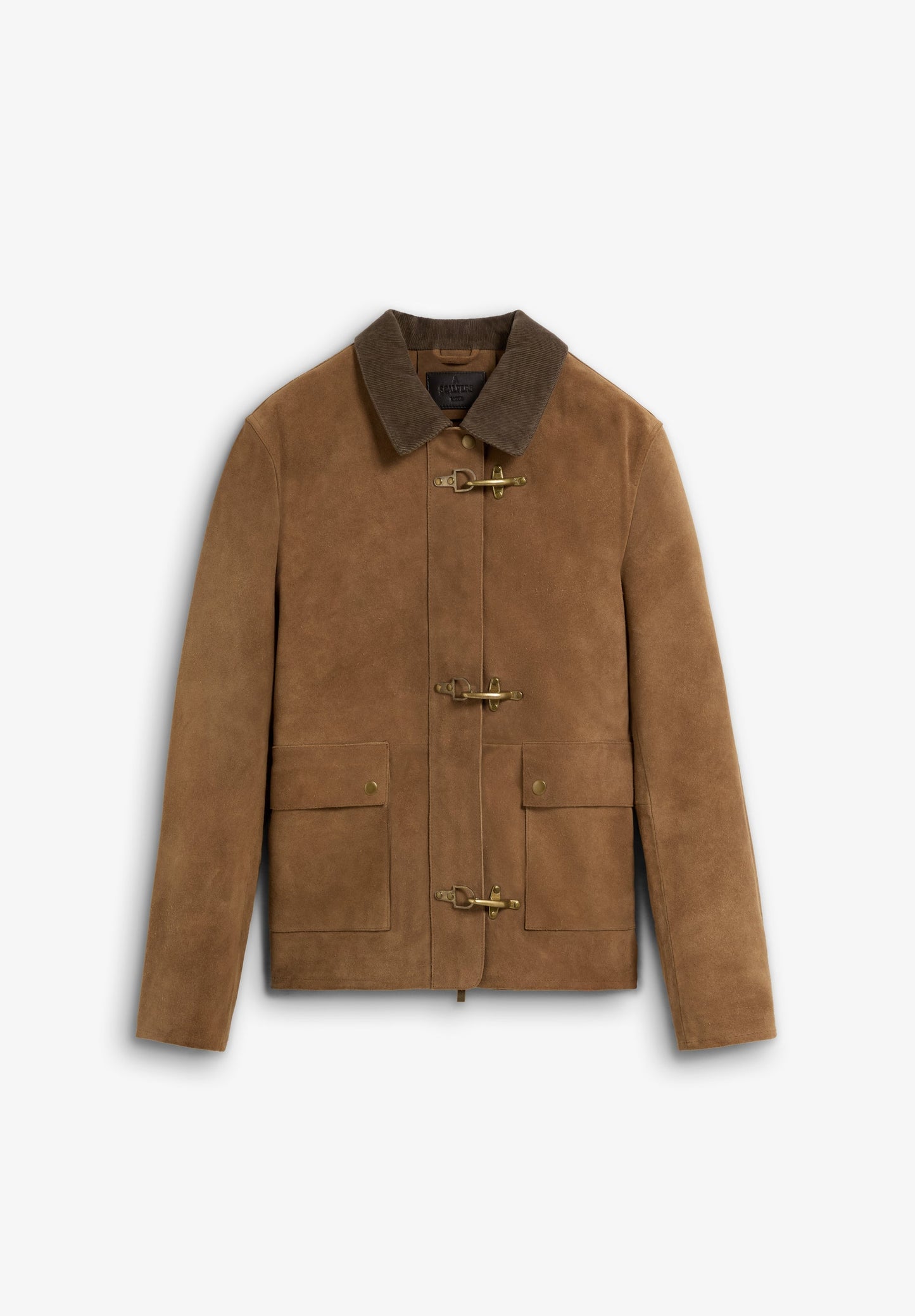 LEATHER JACKET WITH CORDUROY COLLAR