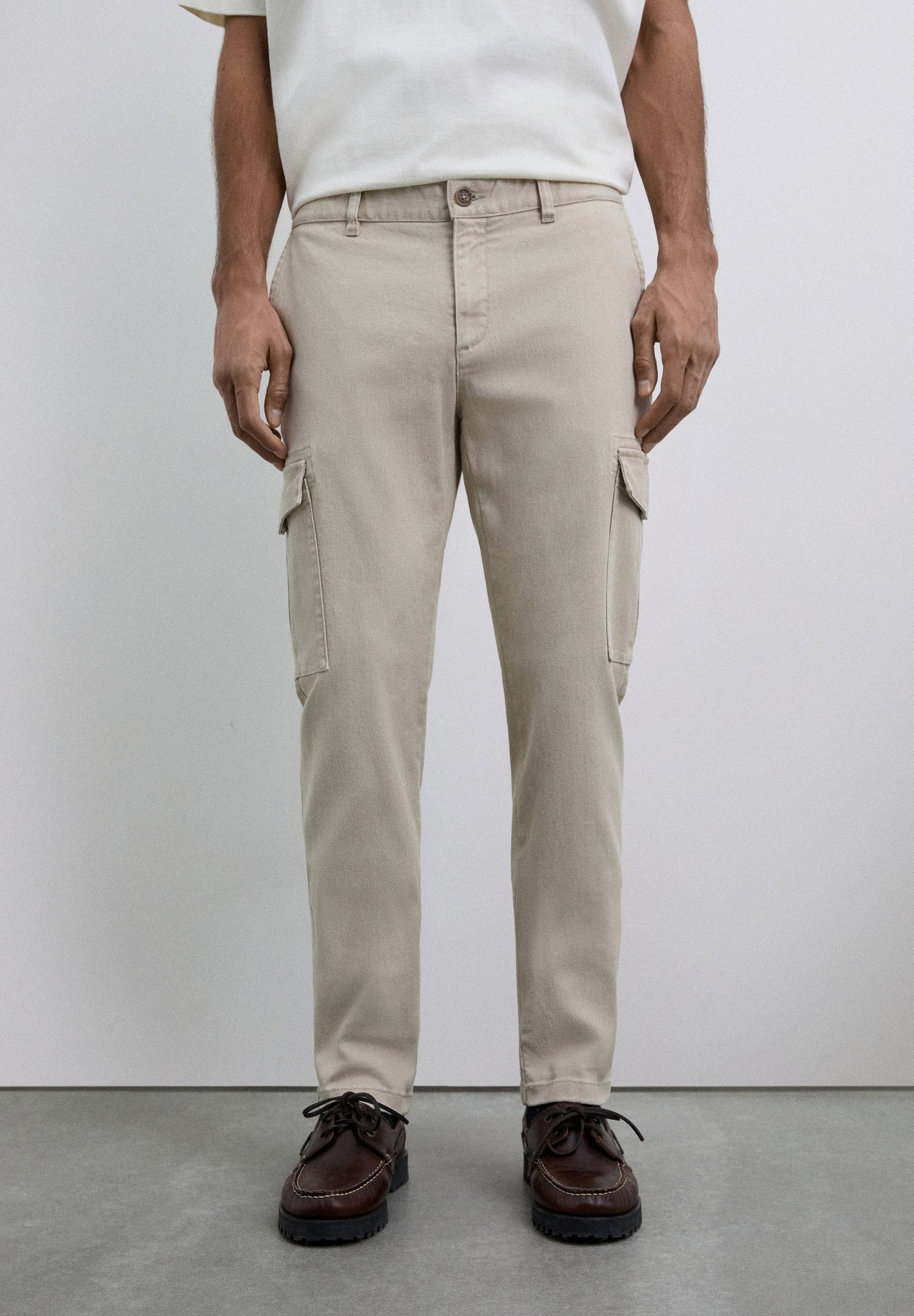 CROPPED FIT CARGO TROUSERS