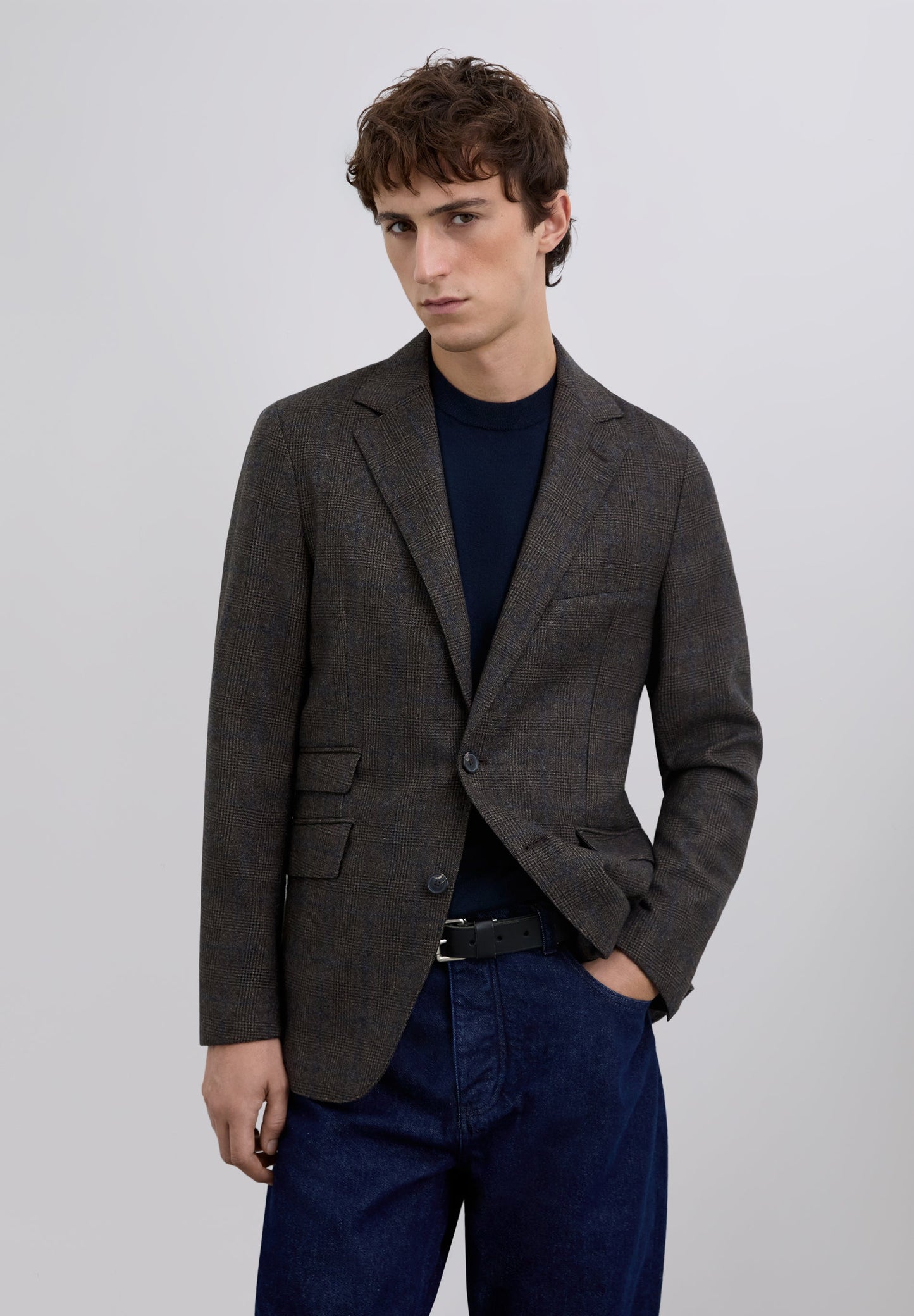 CHECKED WOOL BLAZER