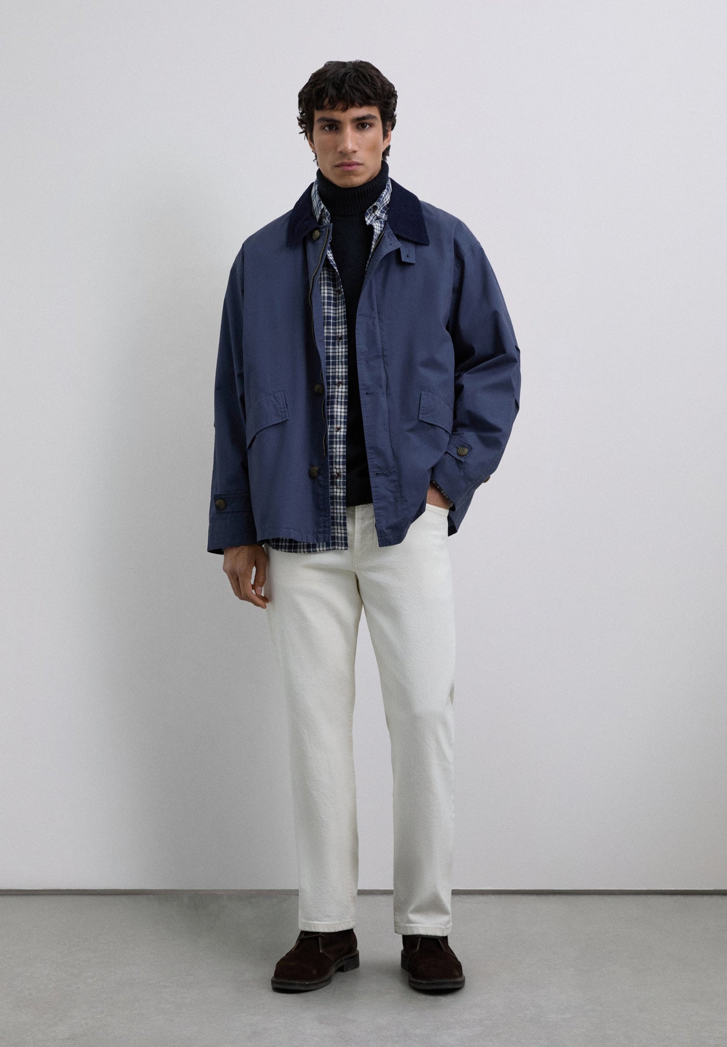 JACKET WITH CORDUROY COLLAR