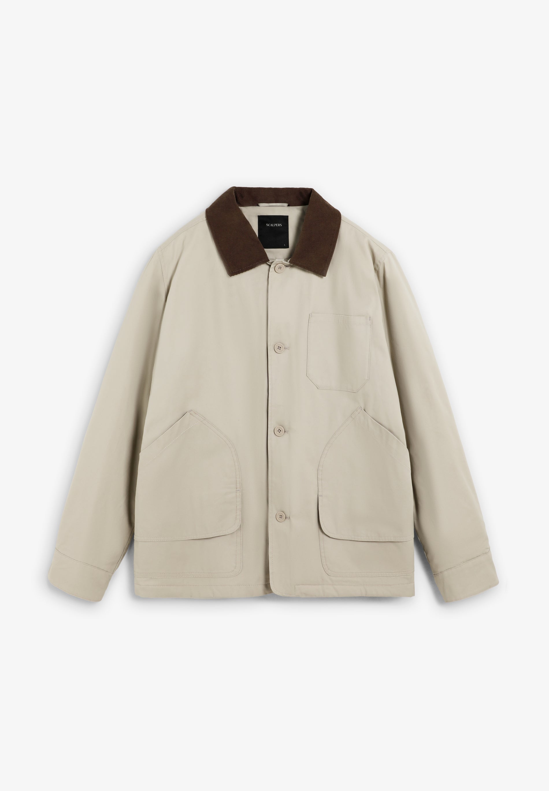 CONTRAST JACKET WITH CORDUROY COLLAR