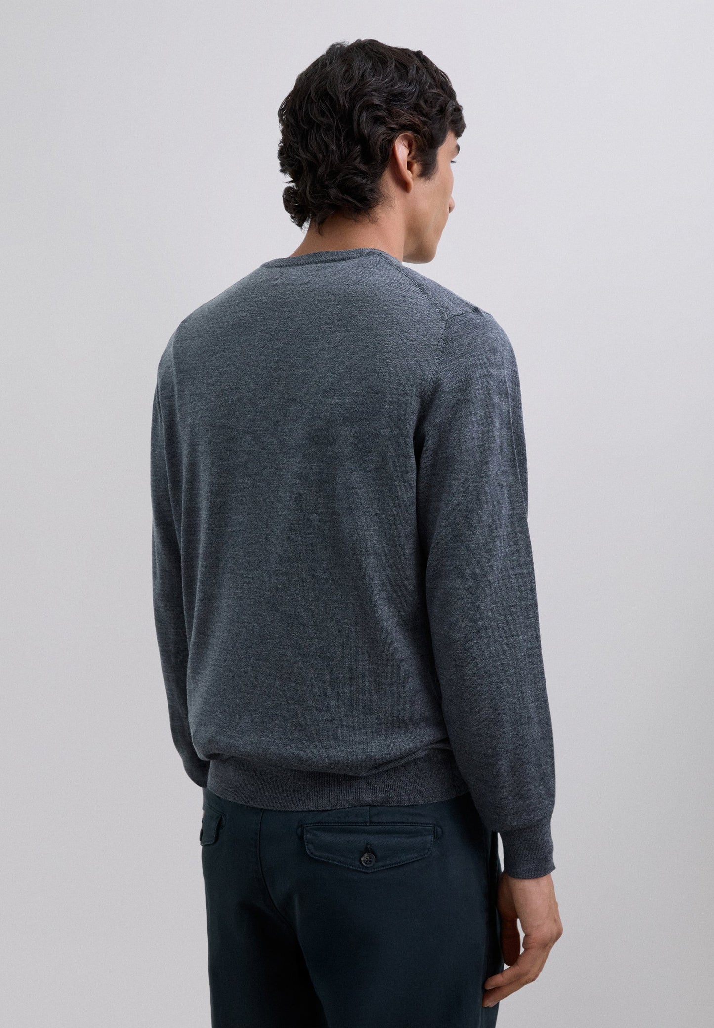 WOOL SWEATER WITH EMBROIDERED SKULL