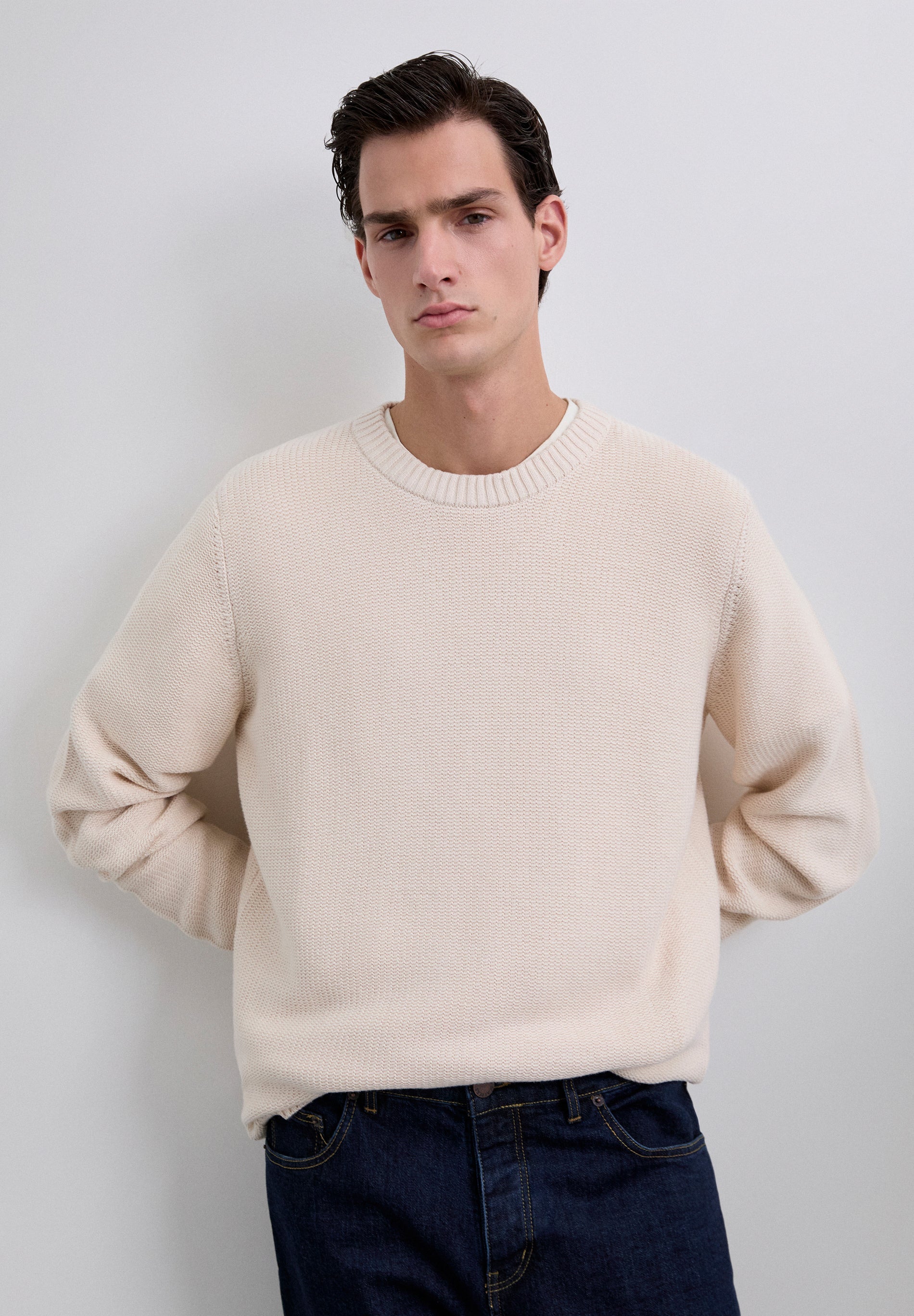 TEXTURED KNIT SWEATER