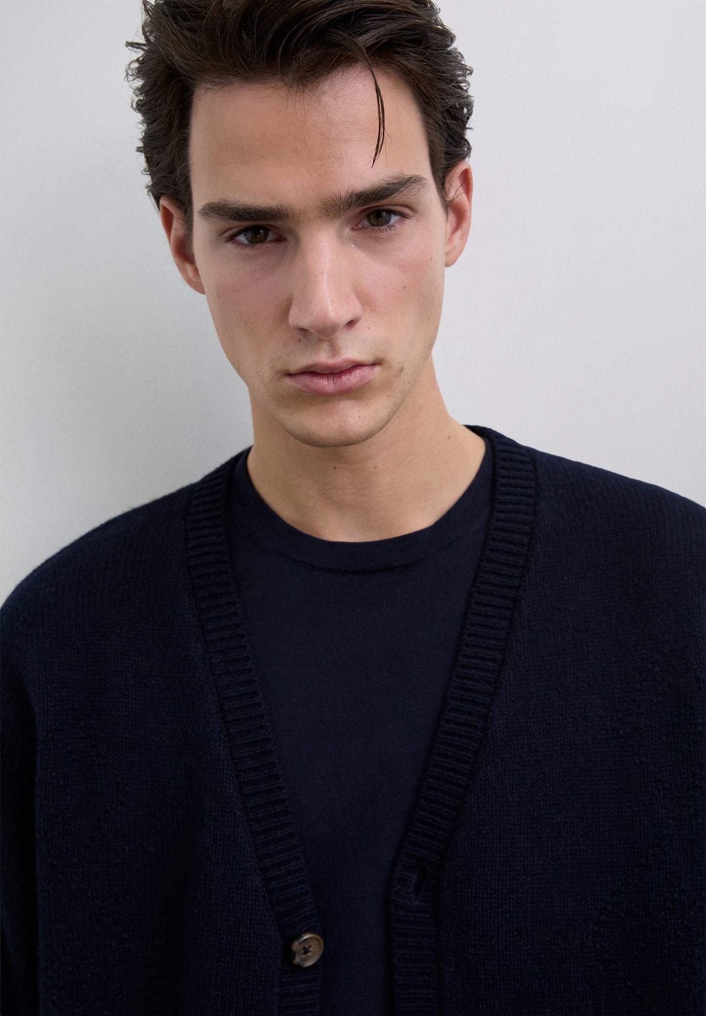 WOOL DIAMOND PATTERN CARDIGAN