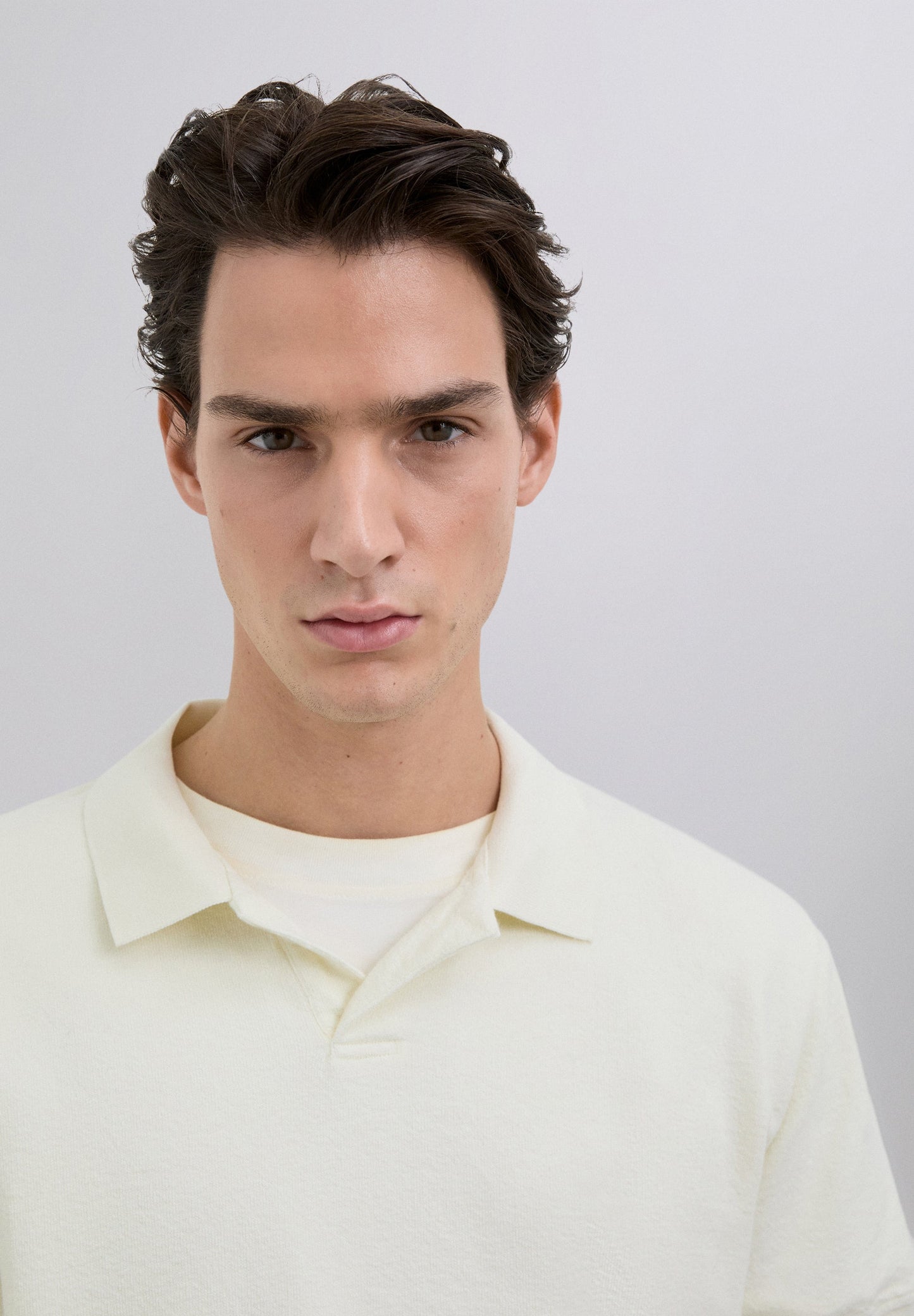 SHORT SLEEVE RUSTIC KNIT POLO SHIRT