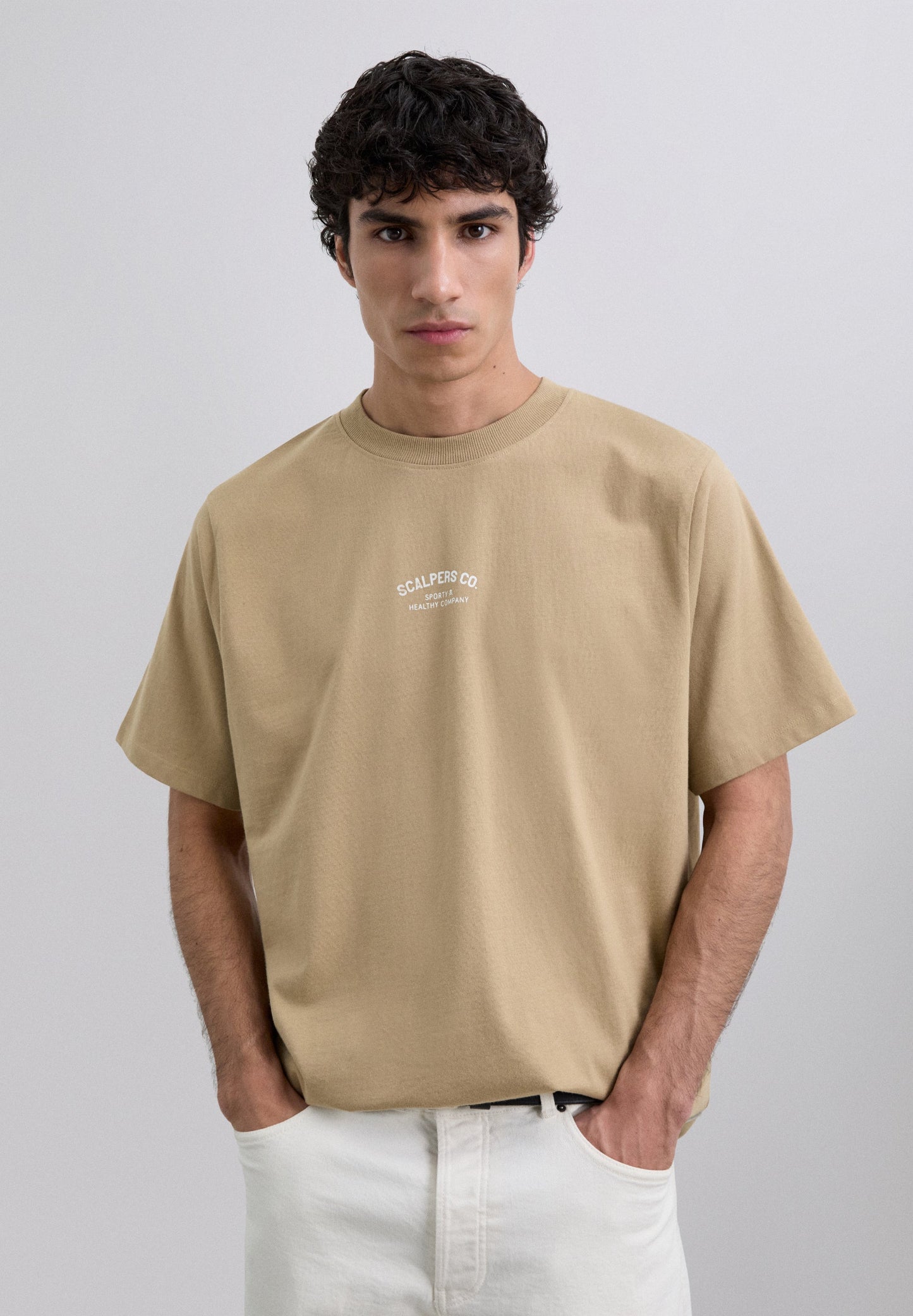 PRINT T-SHIRT WITH CONTRAST LOGO