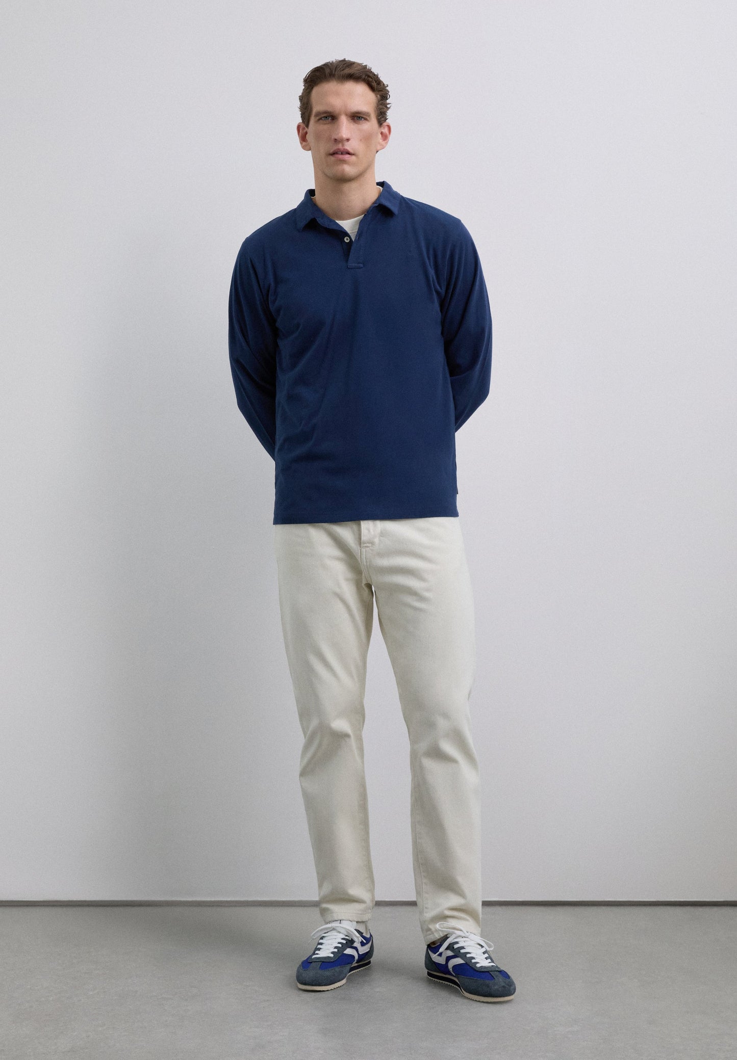 LONG SLEEVE POLO SHIRT WITH SKULL