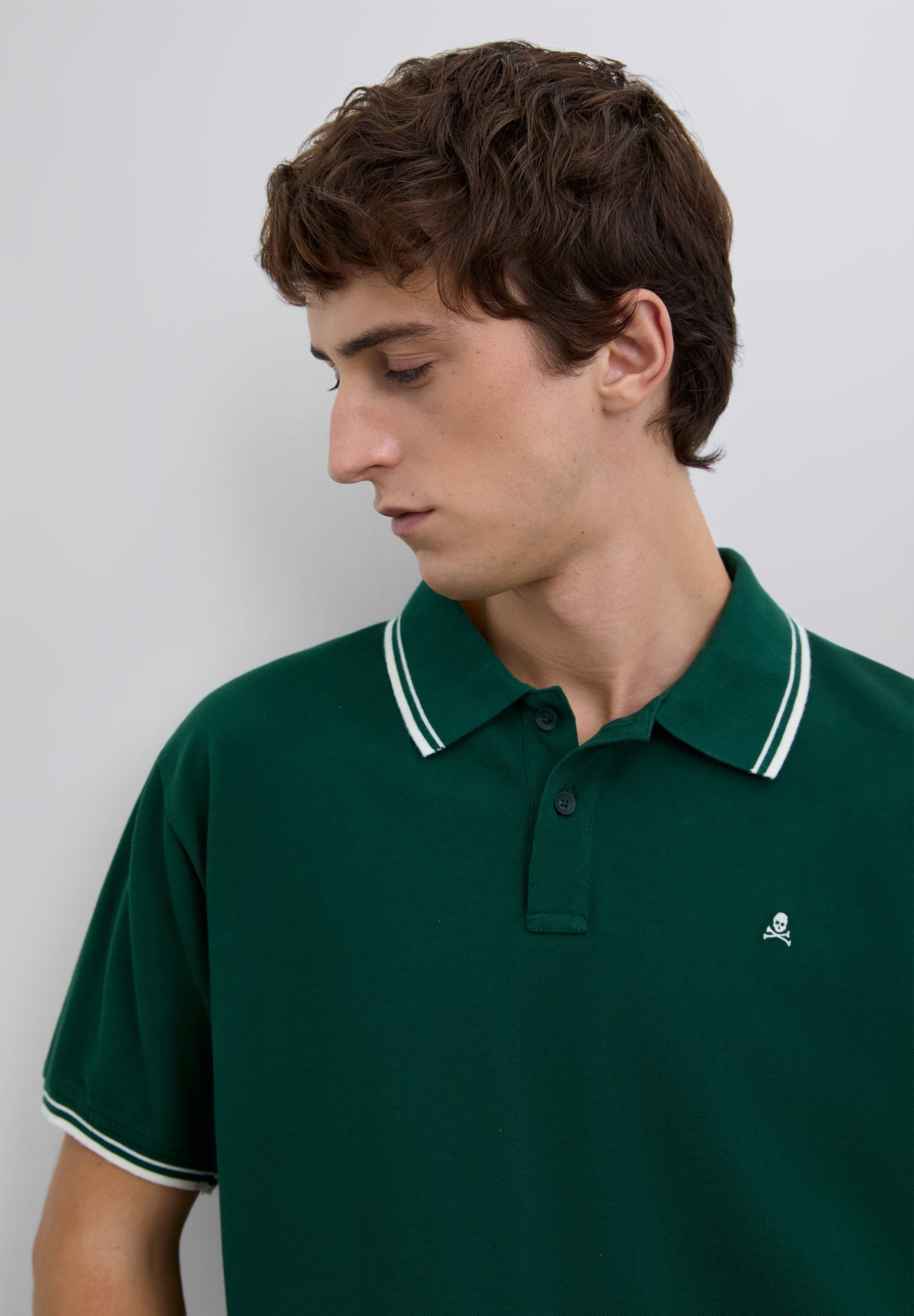CONTRAST SKULL POLO SHIRT