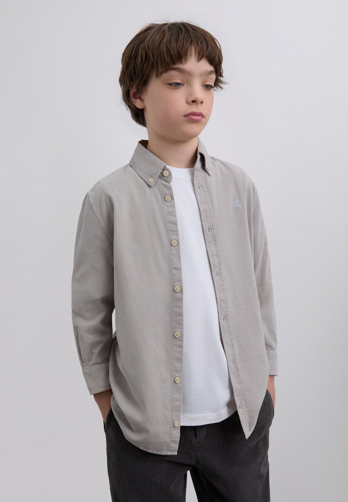 OVERHEMD GEBORDUURD DOODSKOPJE