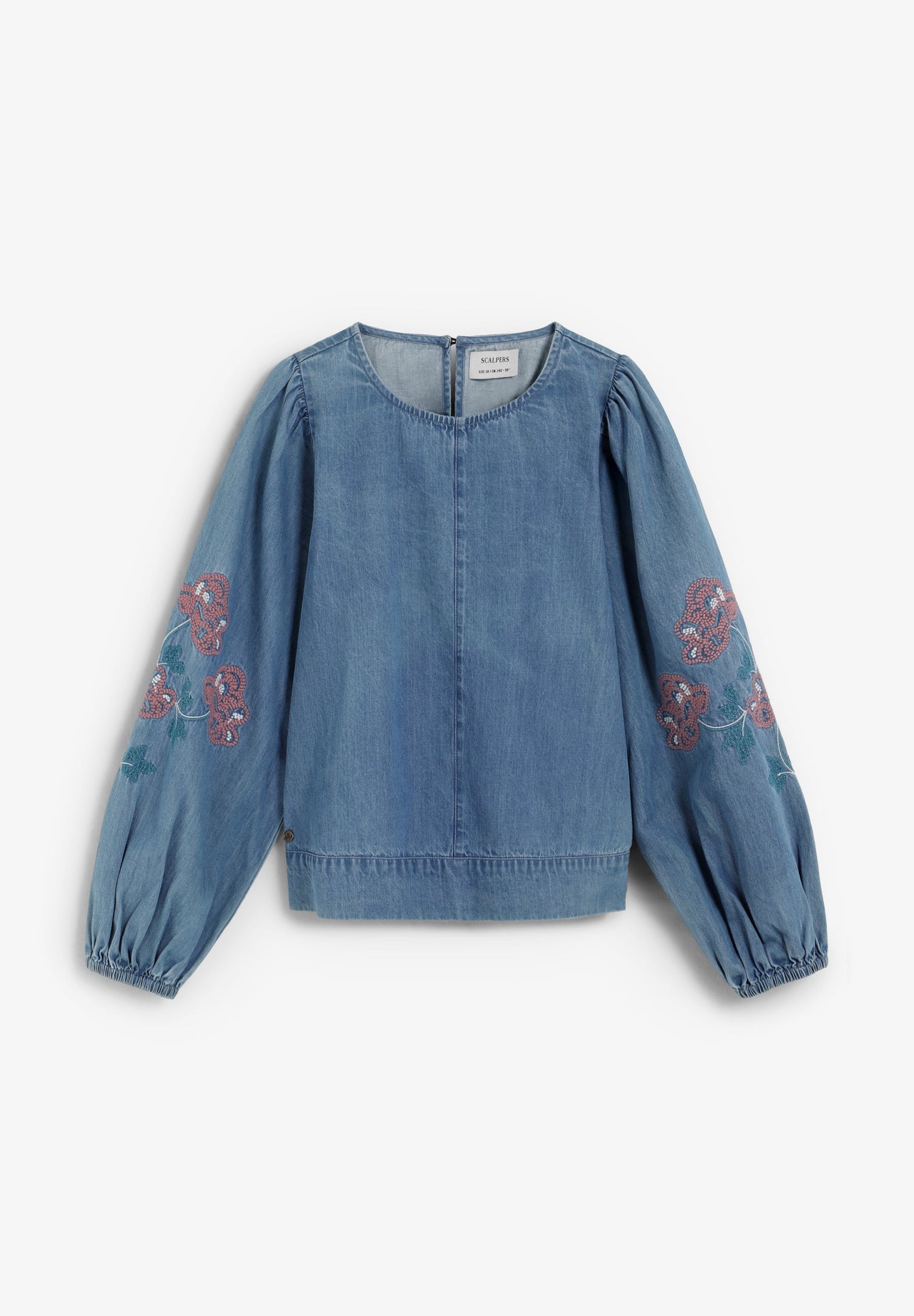 FLORAL DENIM BLOUSE