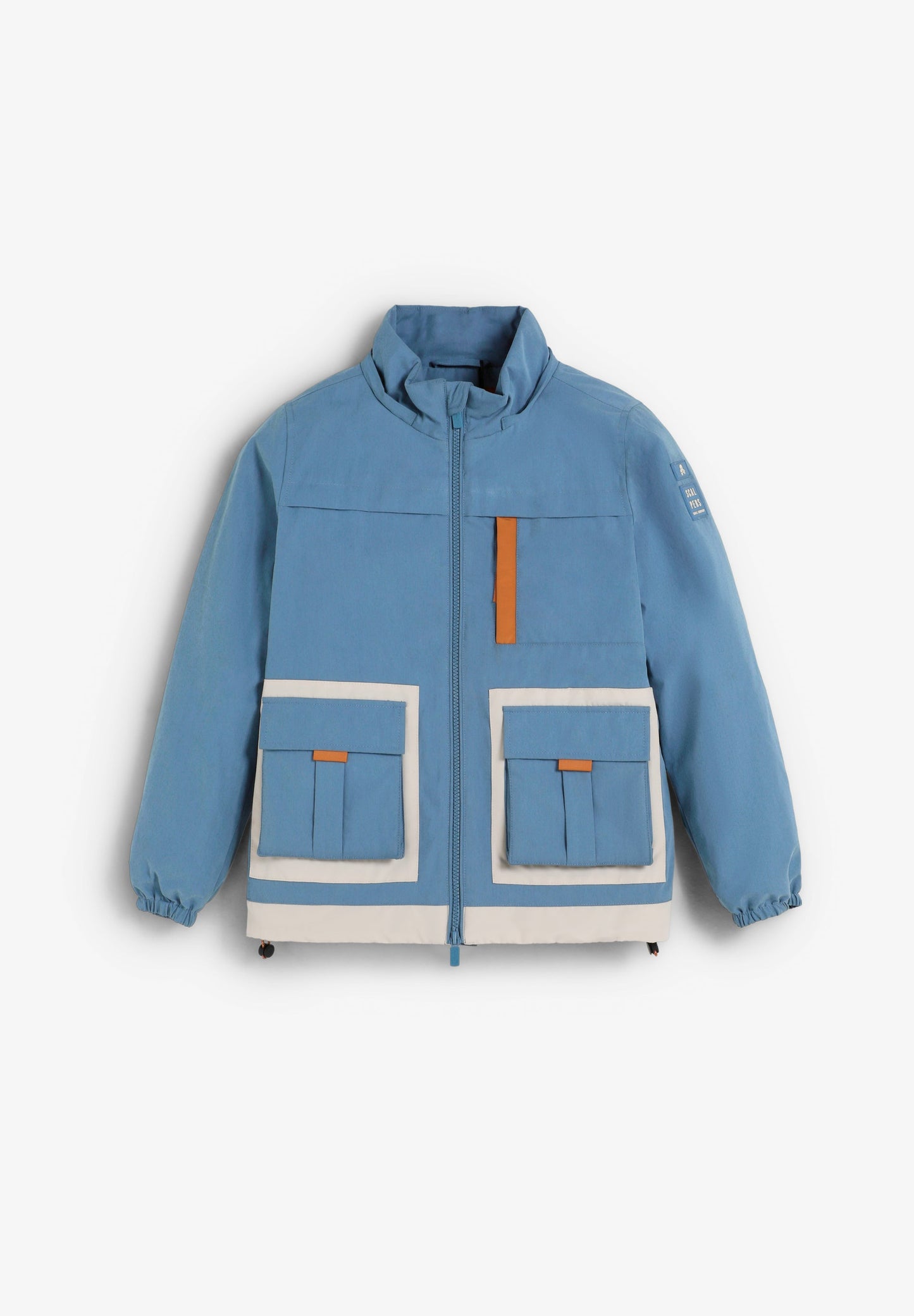 THREE-TONE COLOUR BLOCK JACKET