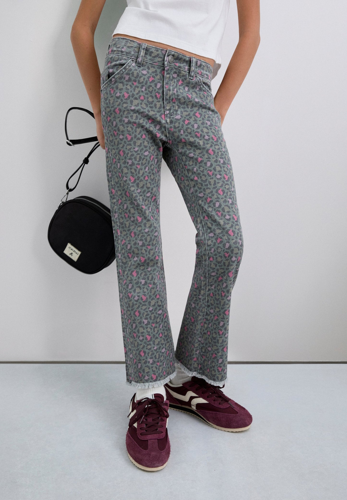 FLARED PRINTED TROUSERS