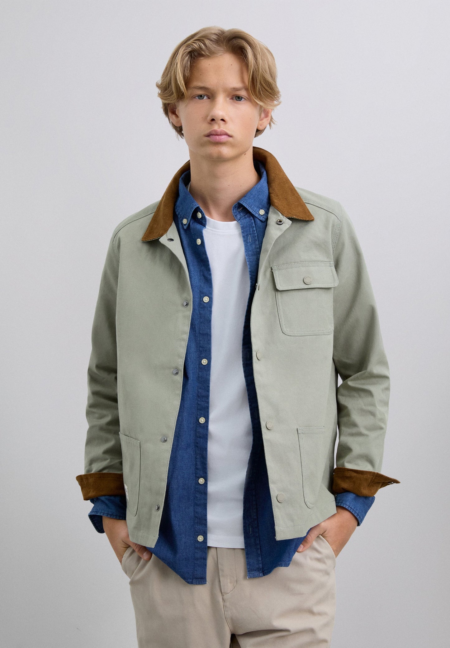 JACKET WITH SHIRT COLLAR