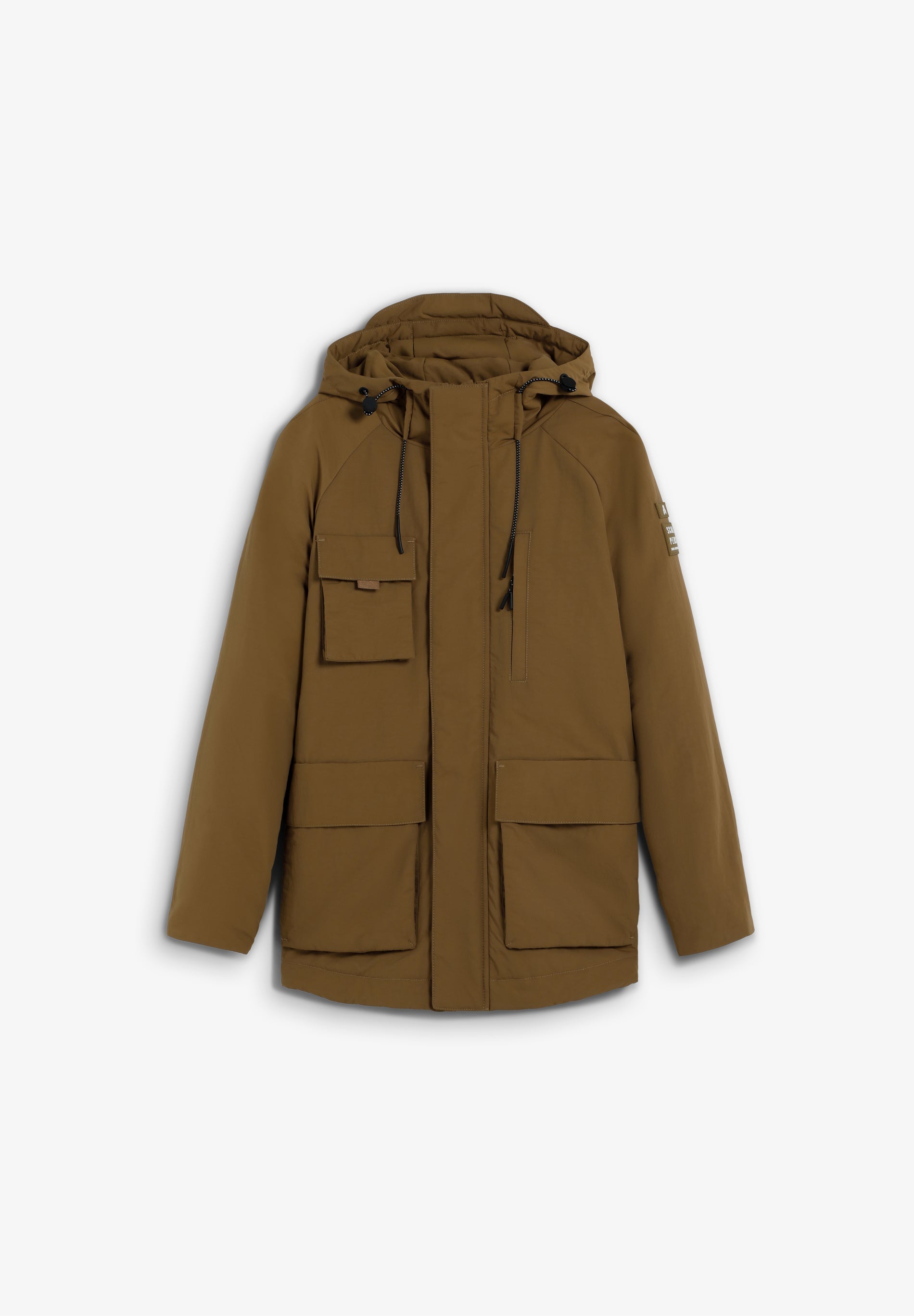 HOODED JACKET WITH POCKETS AND LOGO