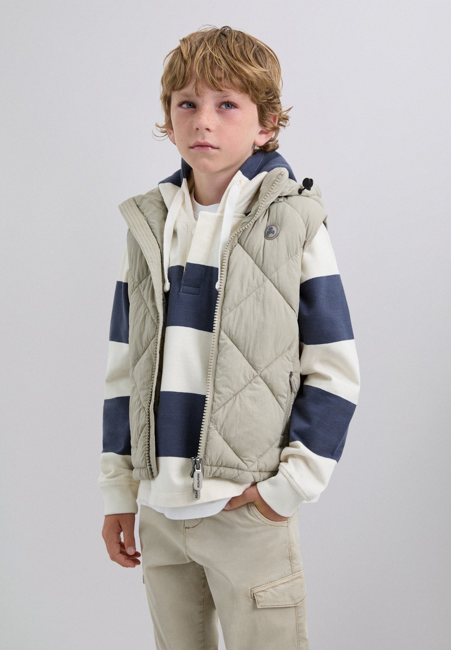 SKULL PUFFER VEST WITH HOOD