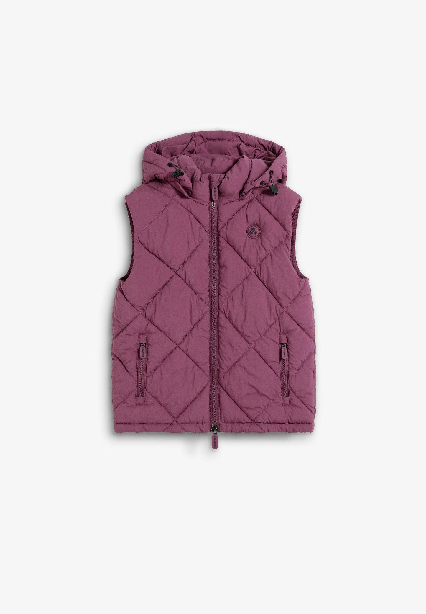 SKULL PUFFER VEST WITH HOOD
