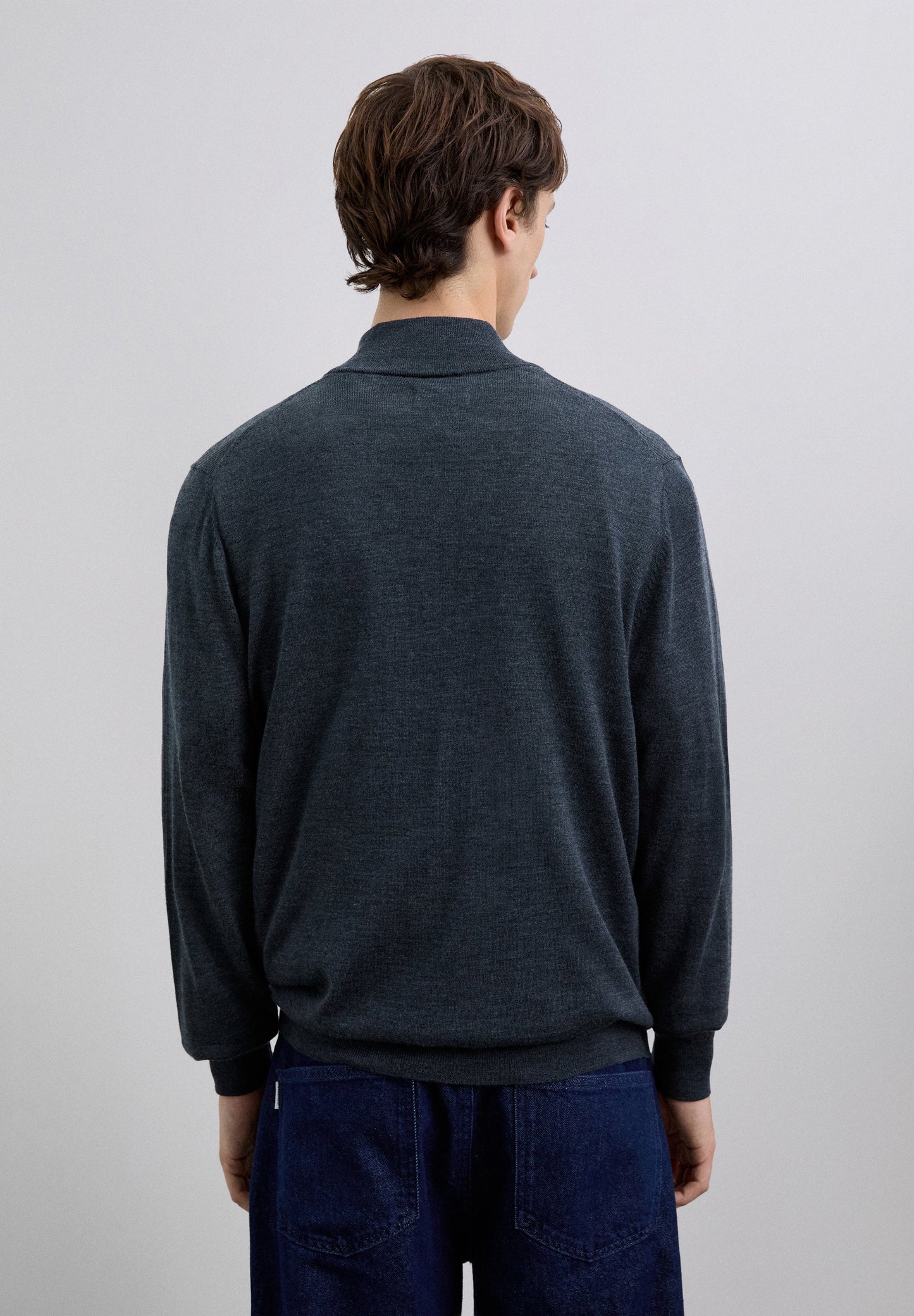 MERINO WOOL ZIP-UP CARDIGAN