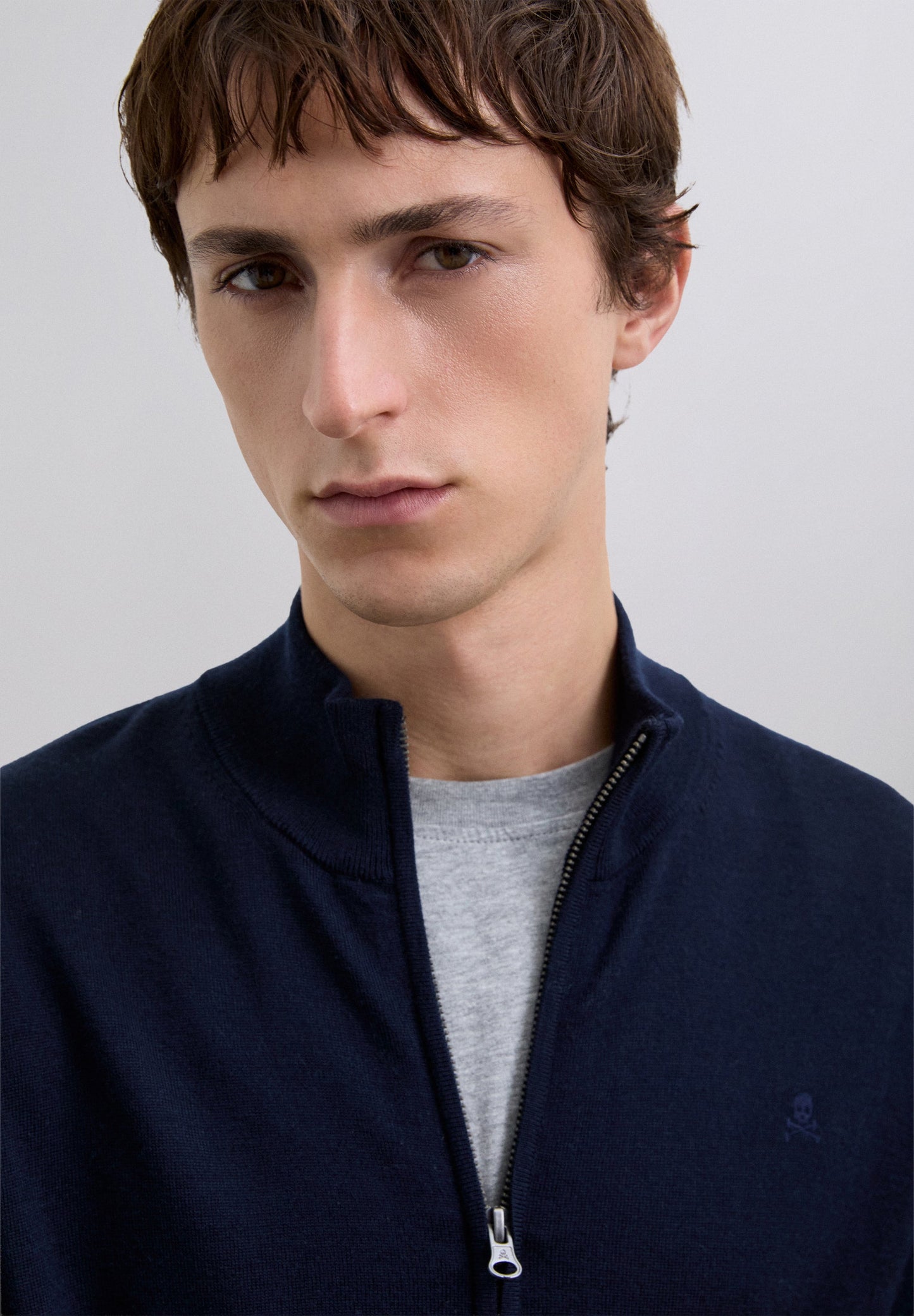 MERINO WOOL ZIP-UP CARDIGAN