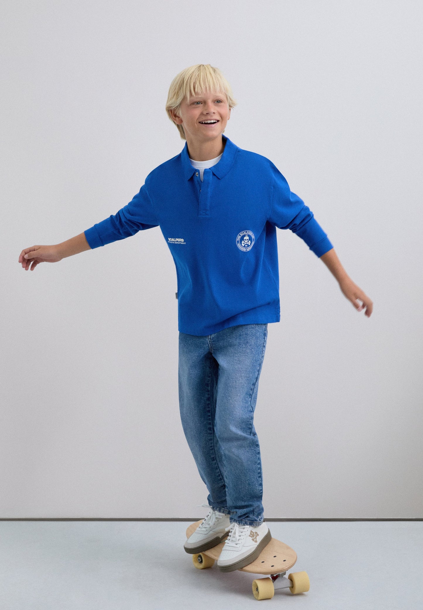 LONG SLEEVE PRINTED POLO SHIRT