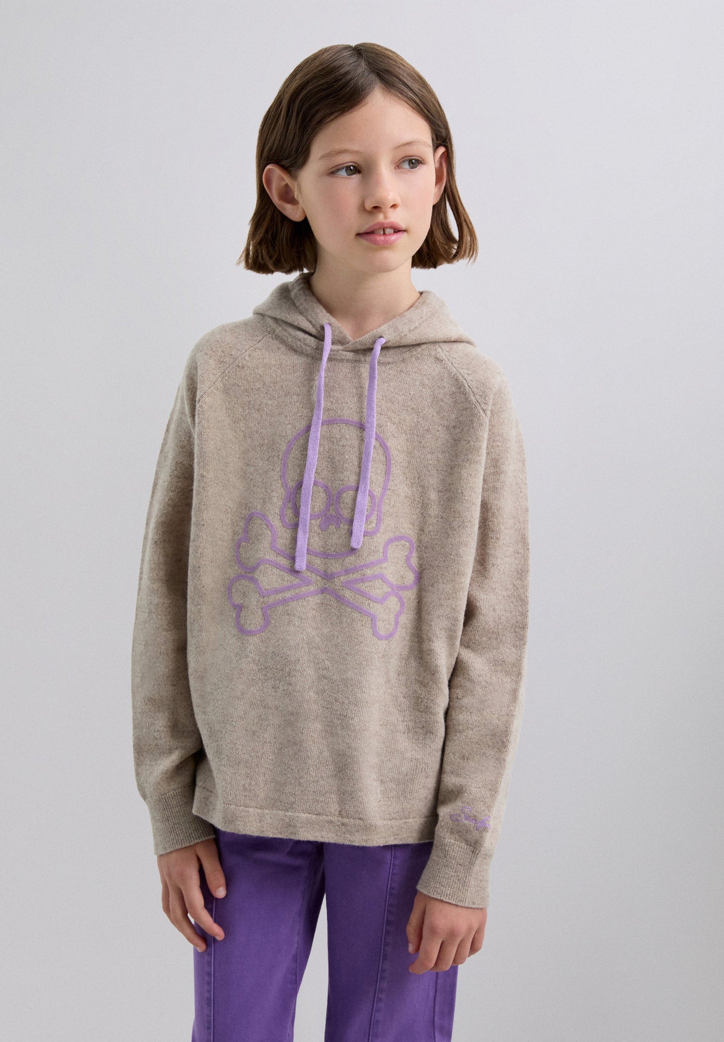 KNIT HOODIE WITH SKULL