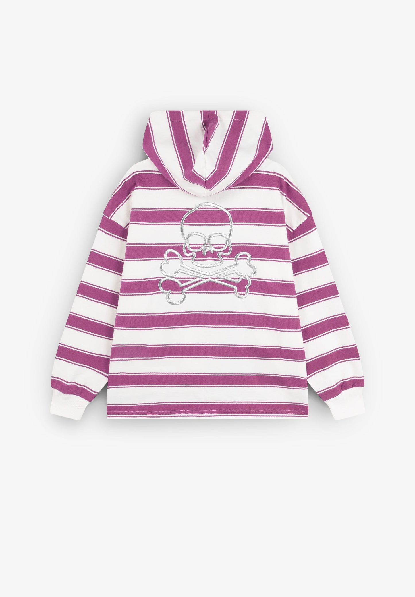 STRIPED HOODIE WITH SKULL