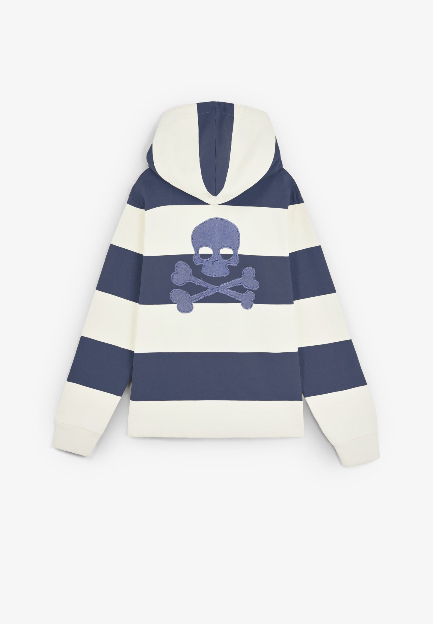 STRIPED HOODIE WITH SKULL