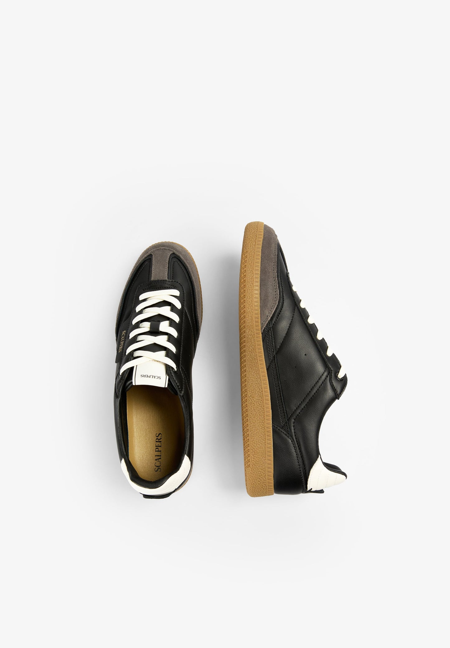 LEATHER TRAINER WITH CONTRAST SOLE