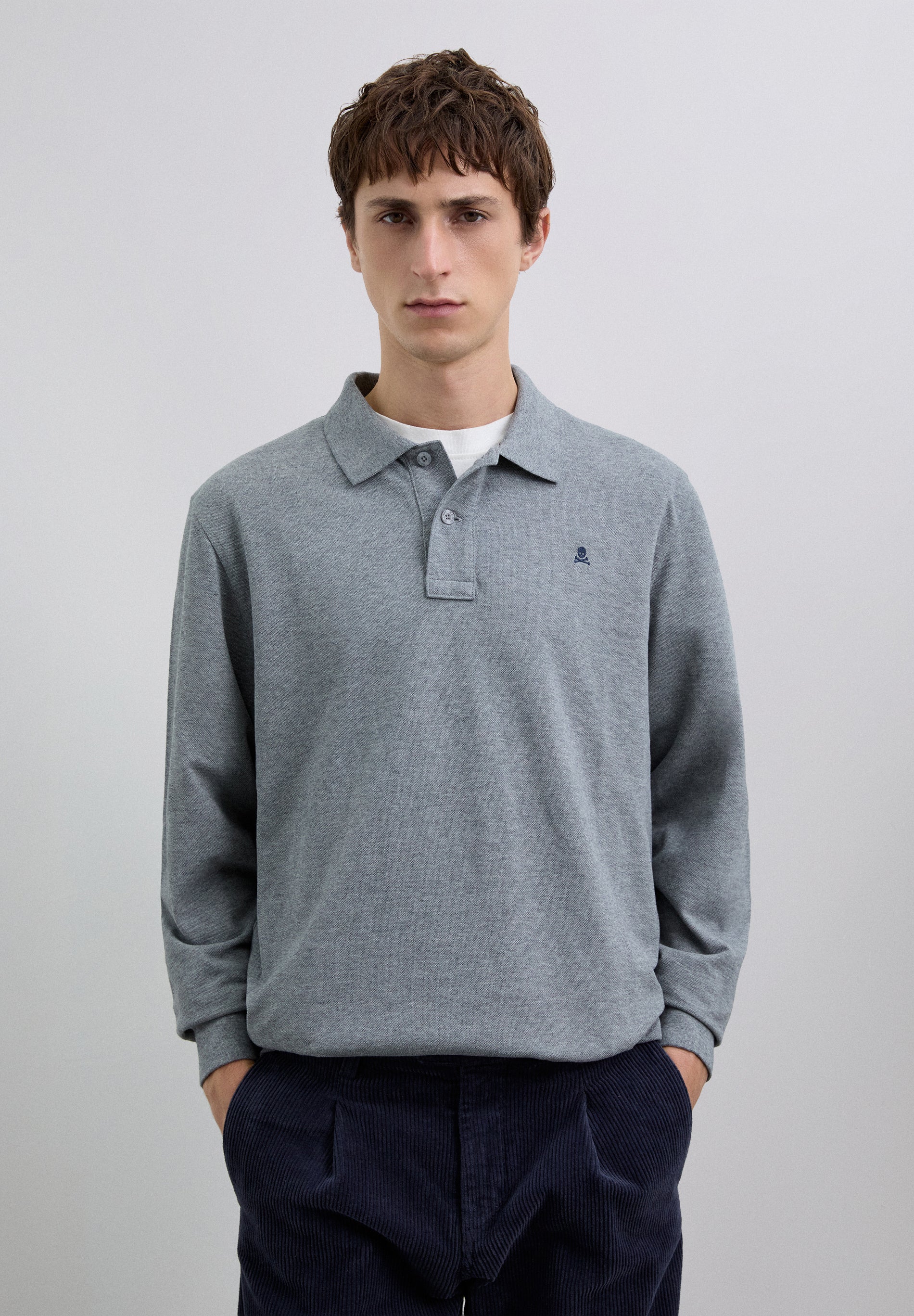 LONG SLEEVE COTTON POLO SHIRT