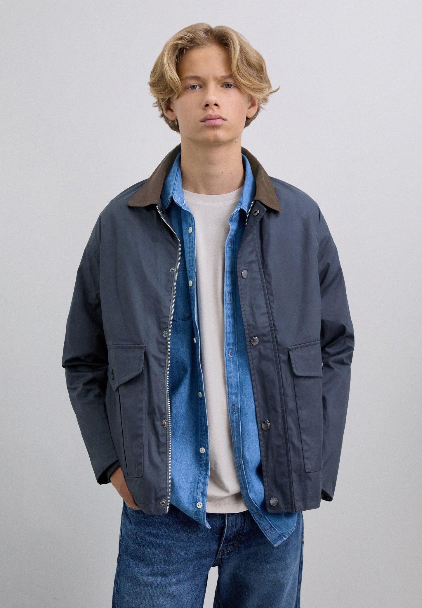 JACKET WITH SHIRT COLLAR