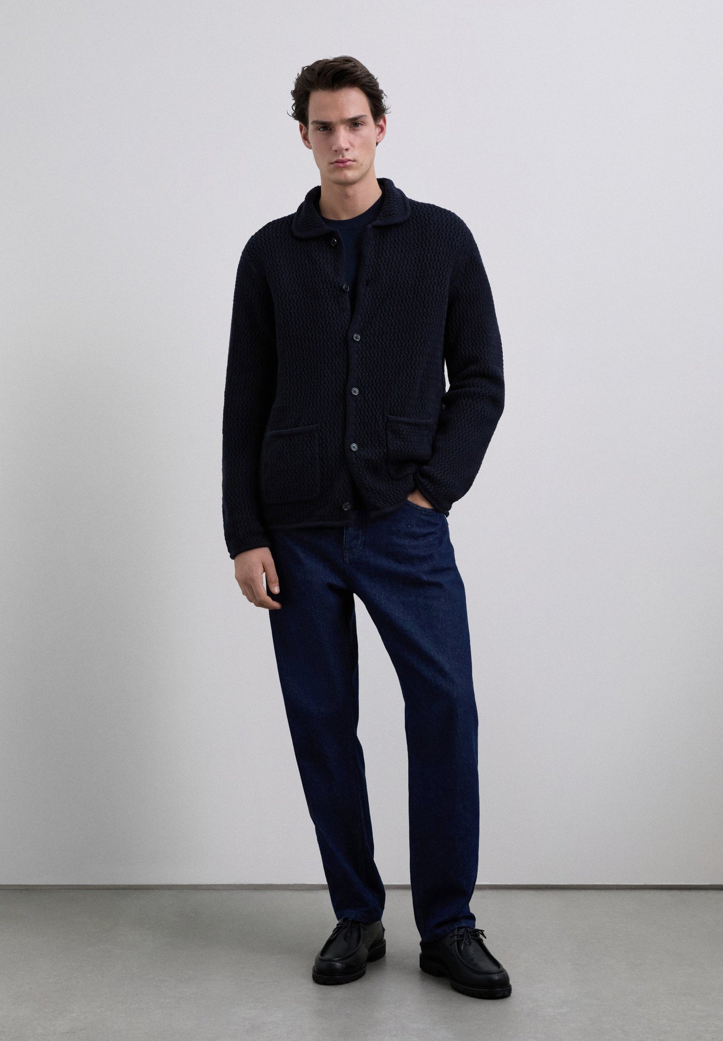 WOLLEN VEST OVERHEMDKRAAG