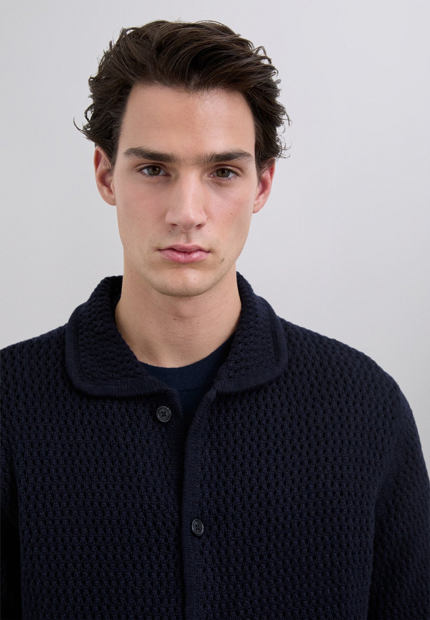 COLLARED WOOL CARDIGAN