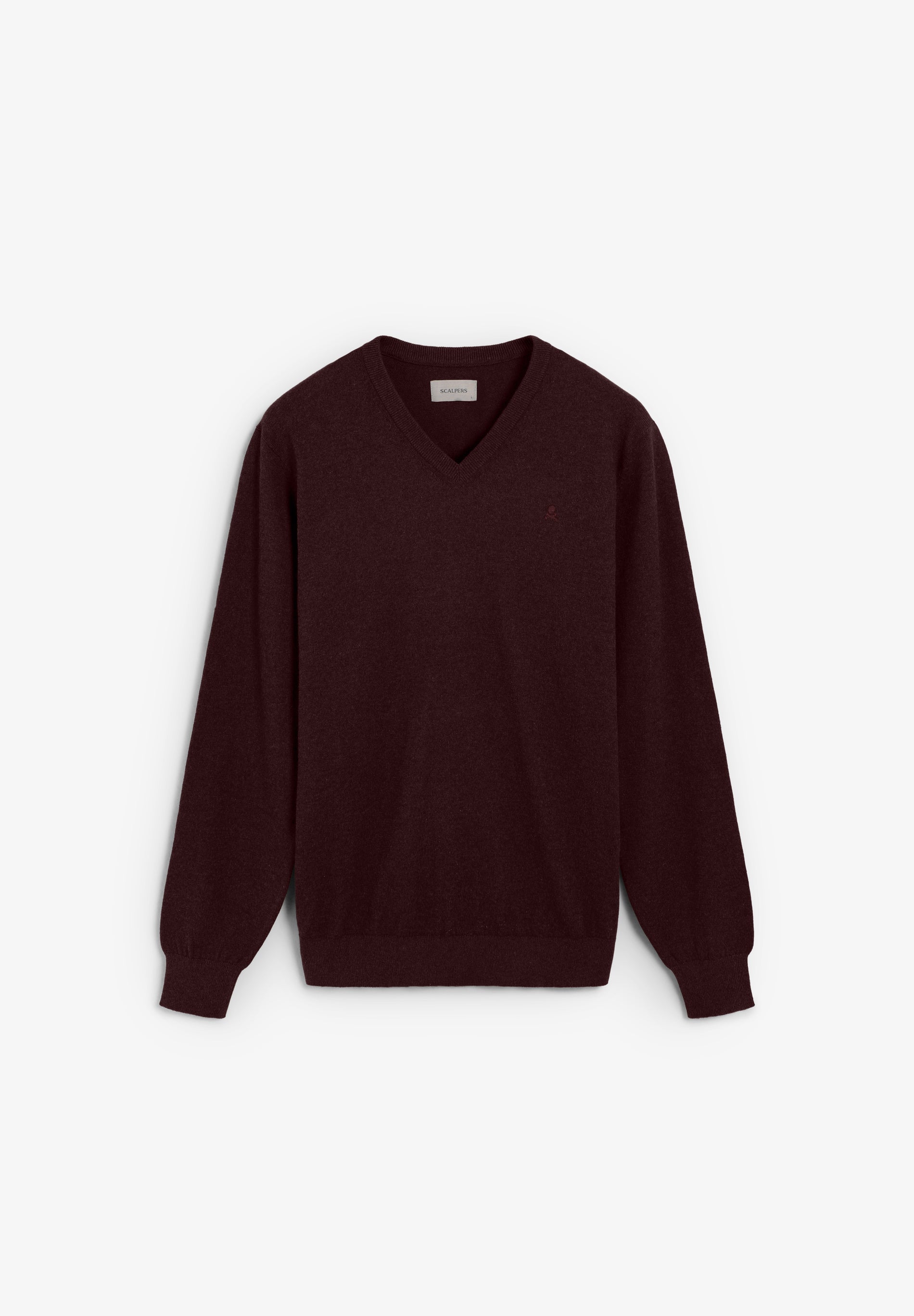 COTTON KNIT V-NECK SWEATER