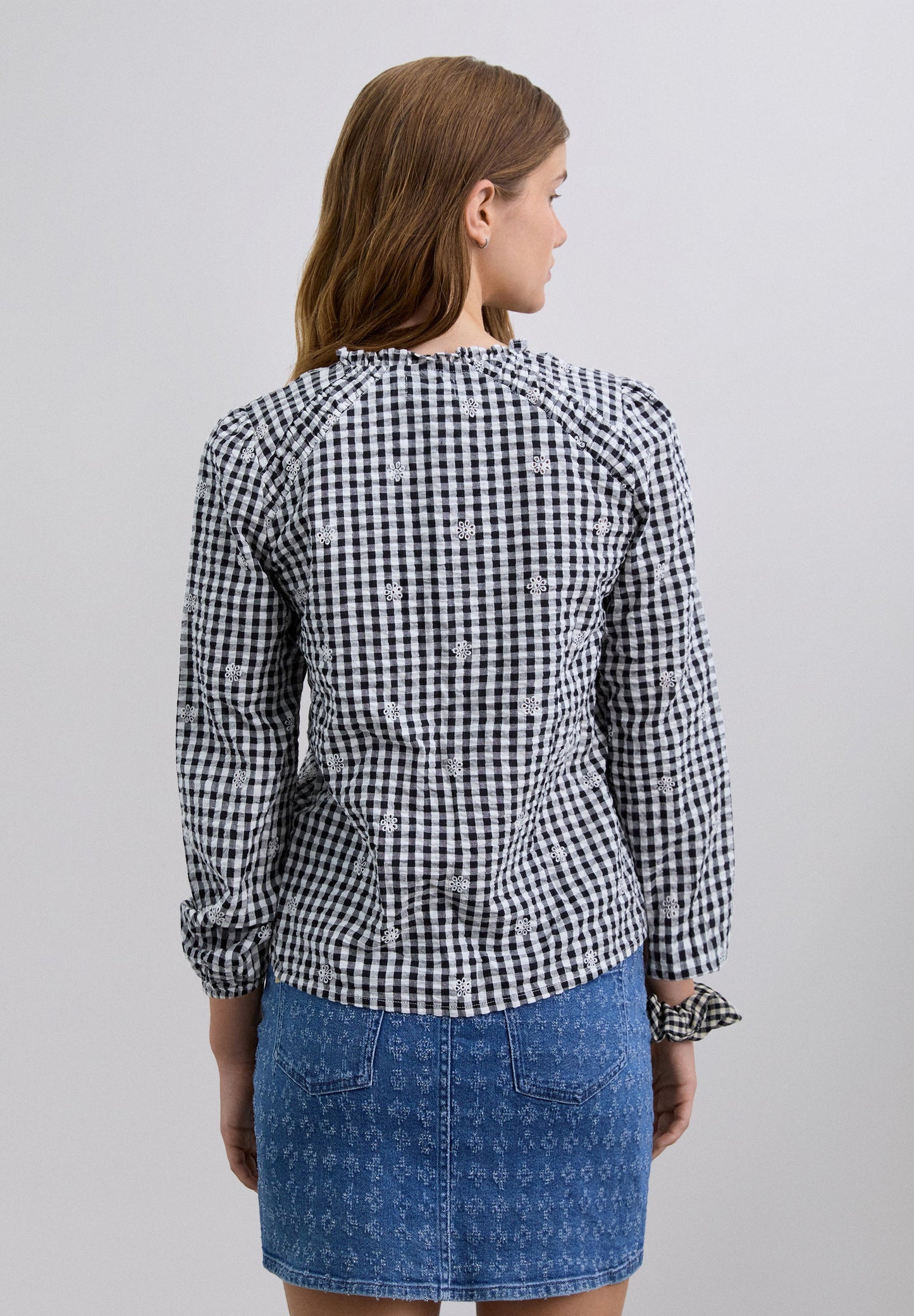 CHECK SHIRT WITH BOW