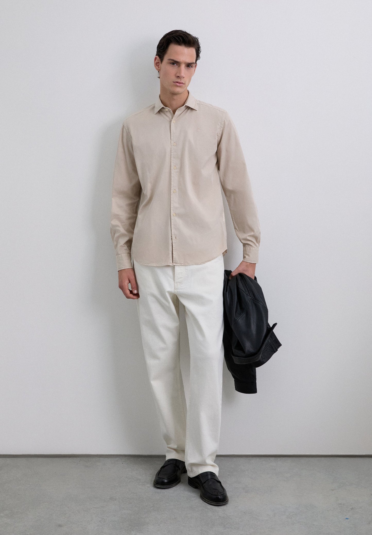 REGULAR FIT GEBORDUURD OVERHEMD