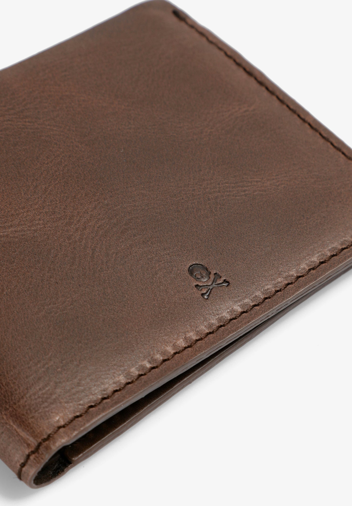 LEATHER WALLET WITH SKULL LOGO