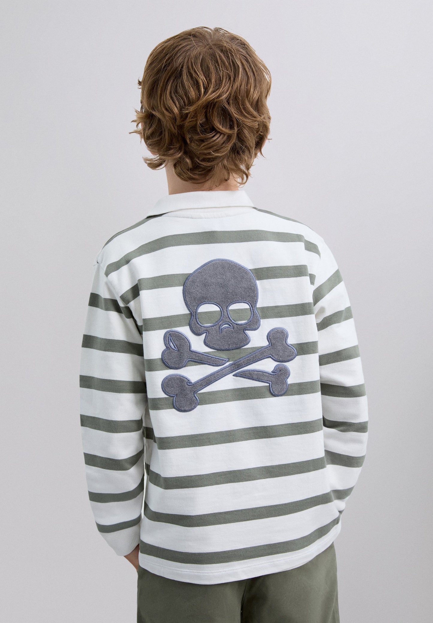 STRIPED SWEATSHIRT WITH SKULL