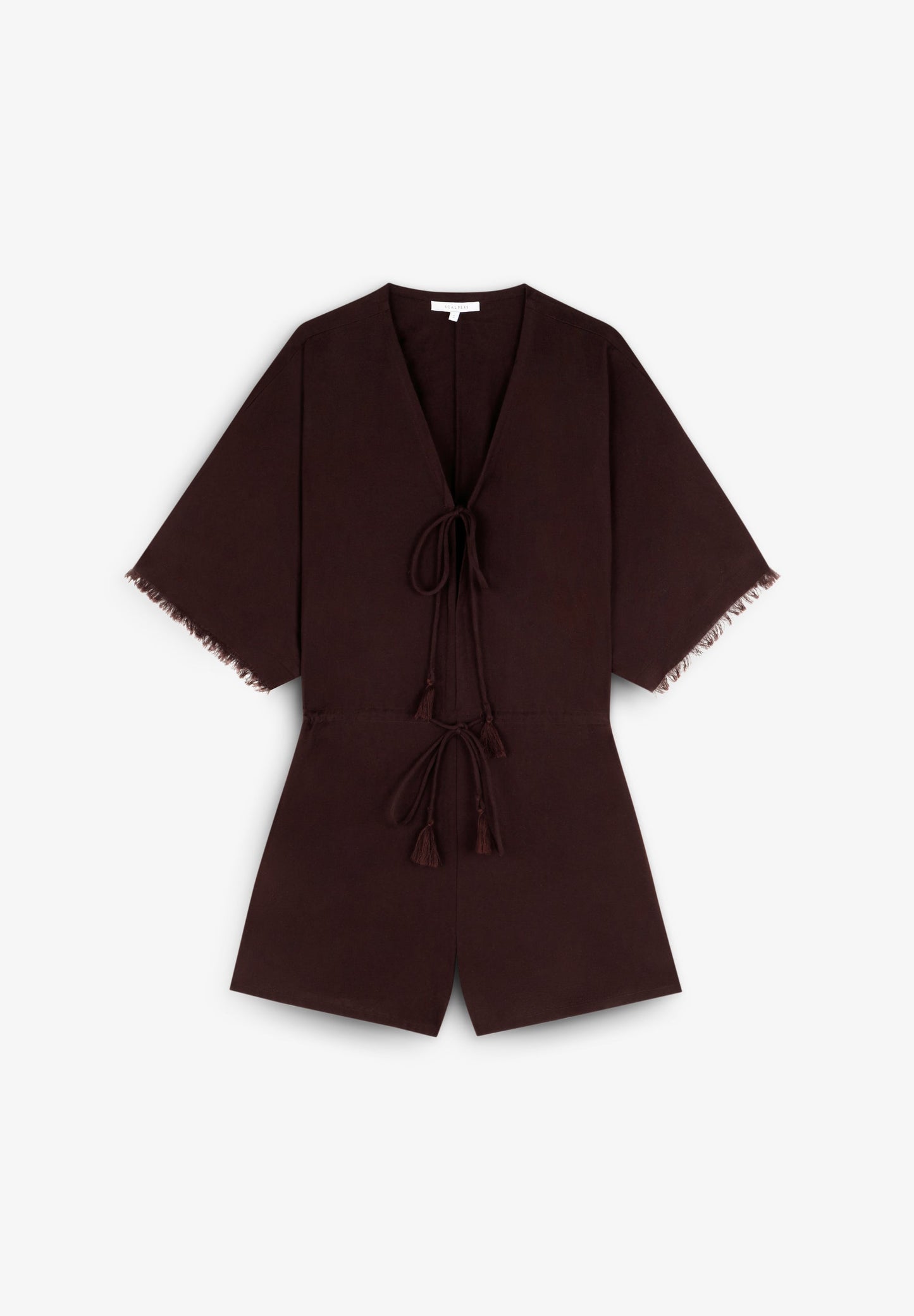 PLAYSUIT WITH FRINGING AND TIE-UP DETAILS