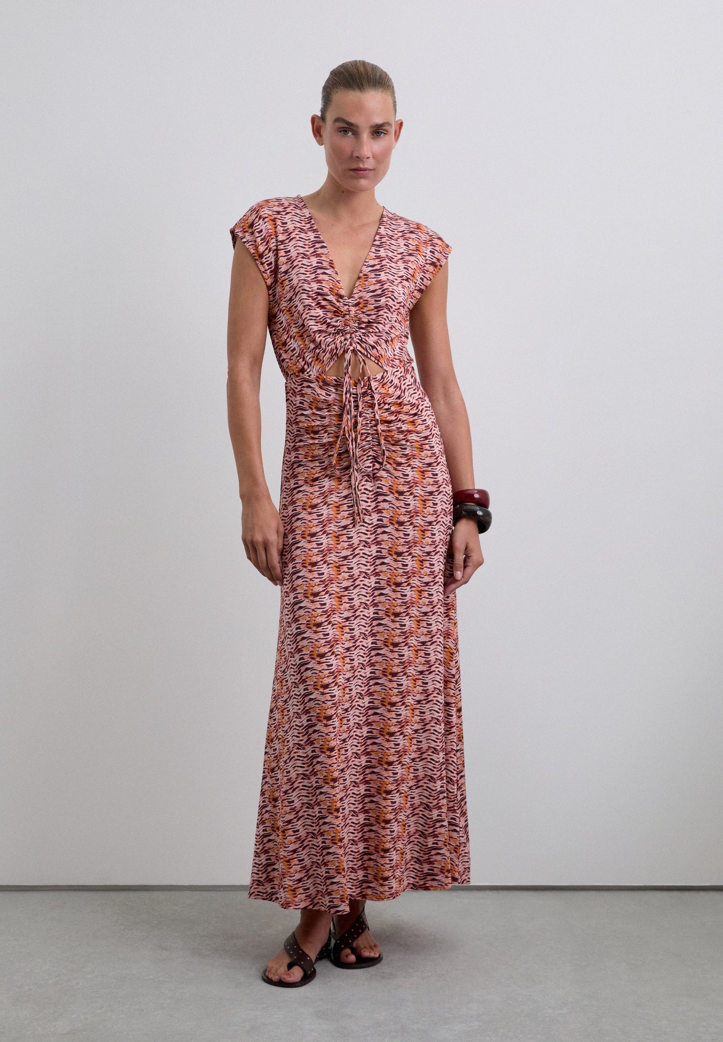 PRINTED CUT-OUT DRESS