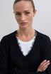 V-NECK SWEATER WITH LACE