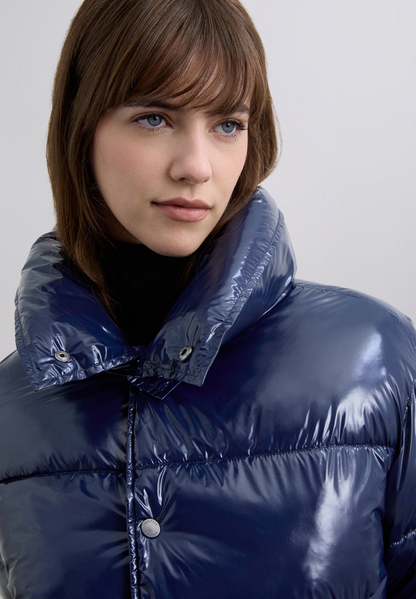 QUILTED DOWN JACKET WITH SHINY FINISH