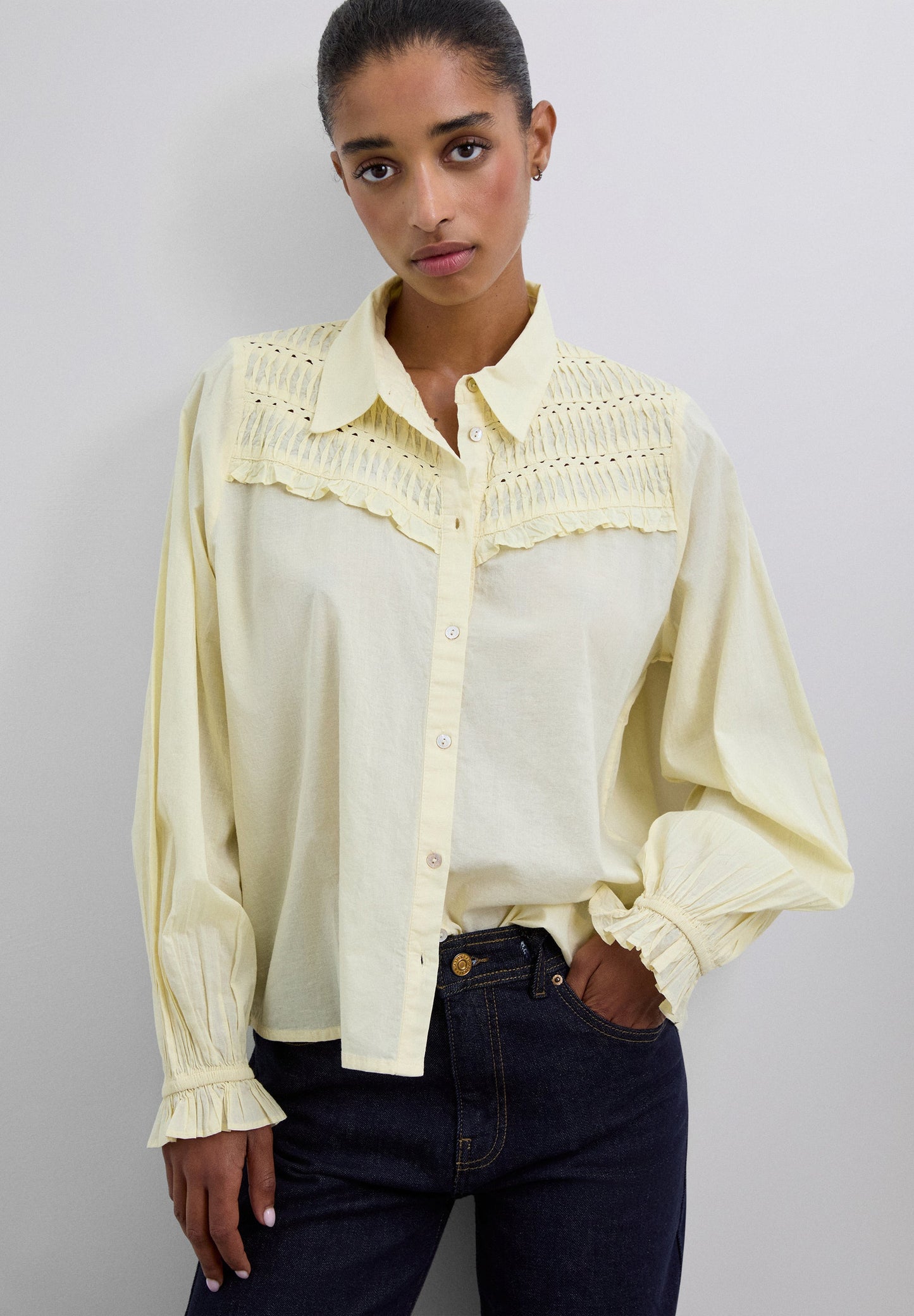 BLOUSE WITH YOKE DETAIL